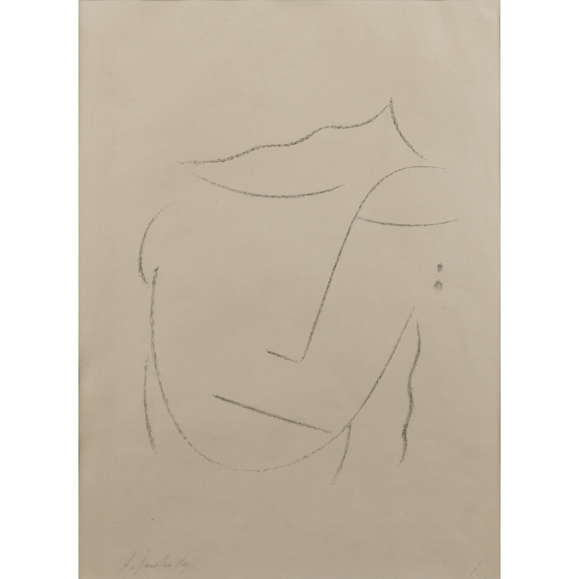 JAWLENSKY, ALEXEJ (1864-1941) "Kopf IV"Lithografie, signiert u.l: A.Jawlensky, bezeichnet u.r: J,