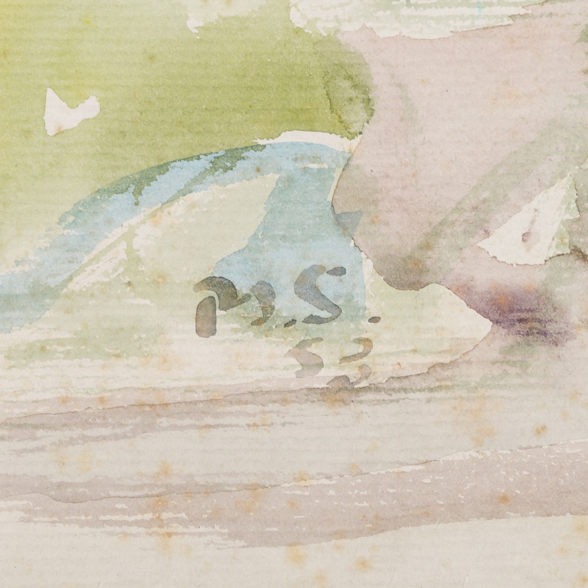 SCHOBER, PETER JAKOB (1897-1983), "Landschaft",u.re. monogrammiert u. dat. (19)53, Aquarell/ - Bild 2 aus 3