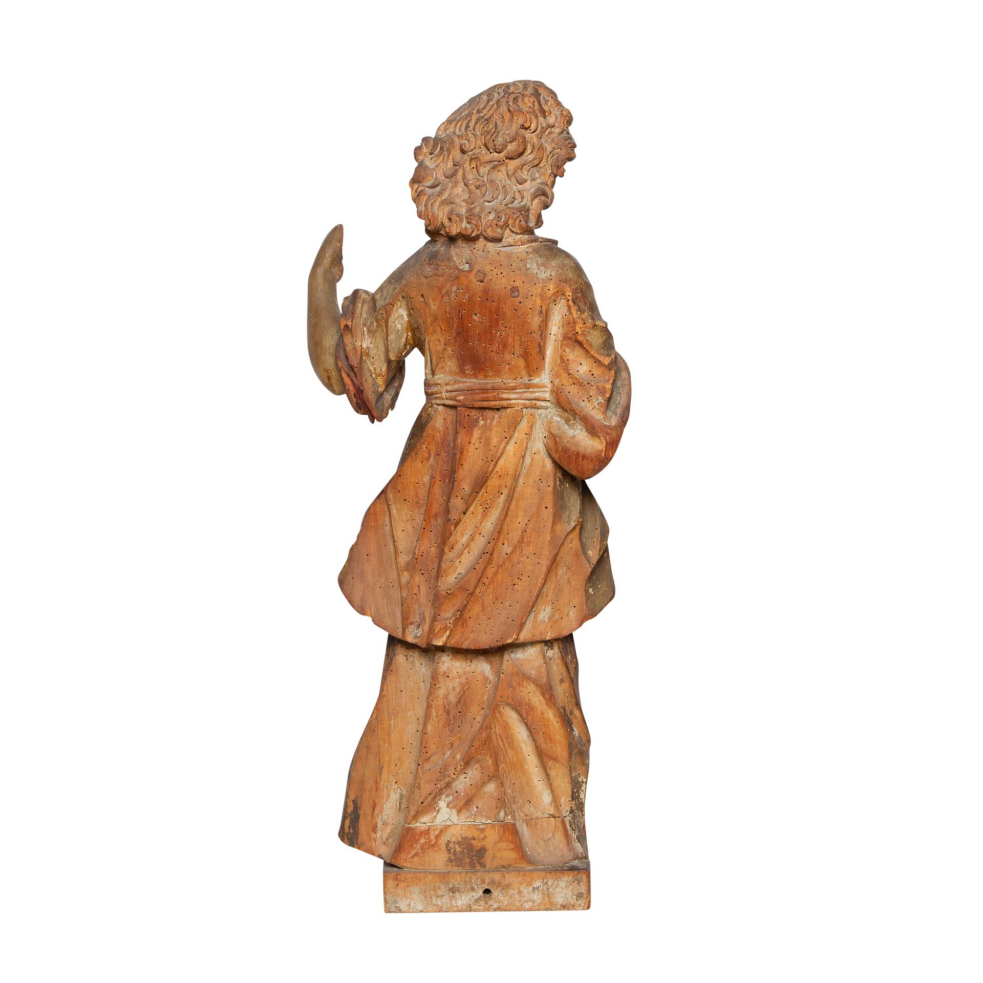 STEHENDER ENGELSüddeutsch, Mitte 18.Jh., Holz, Farbfassung, stehende jünglingshafte Ganzfigur in - Bild 3 aus 6