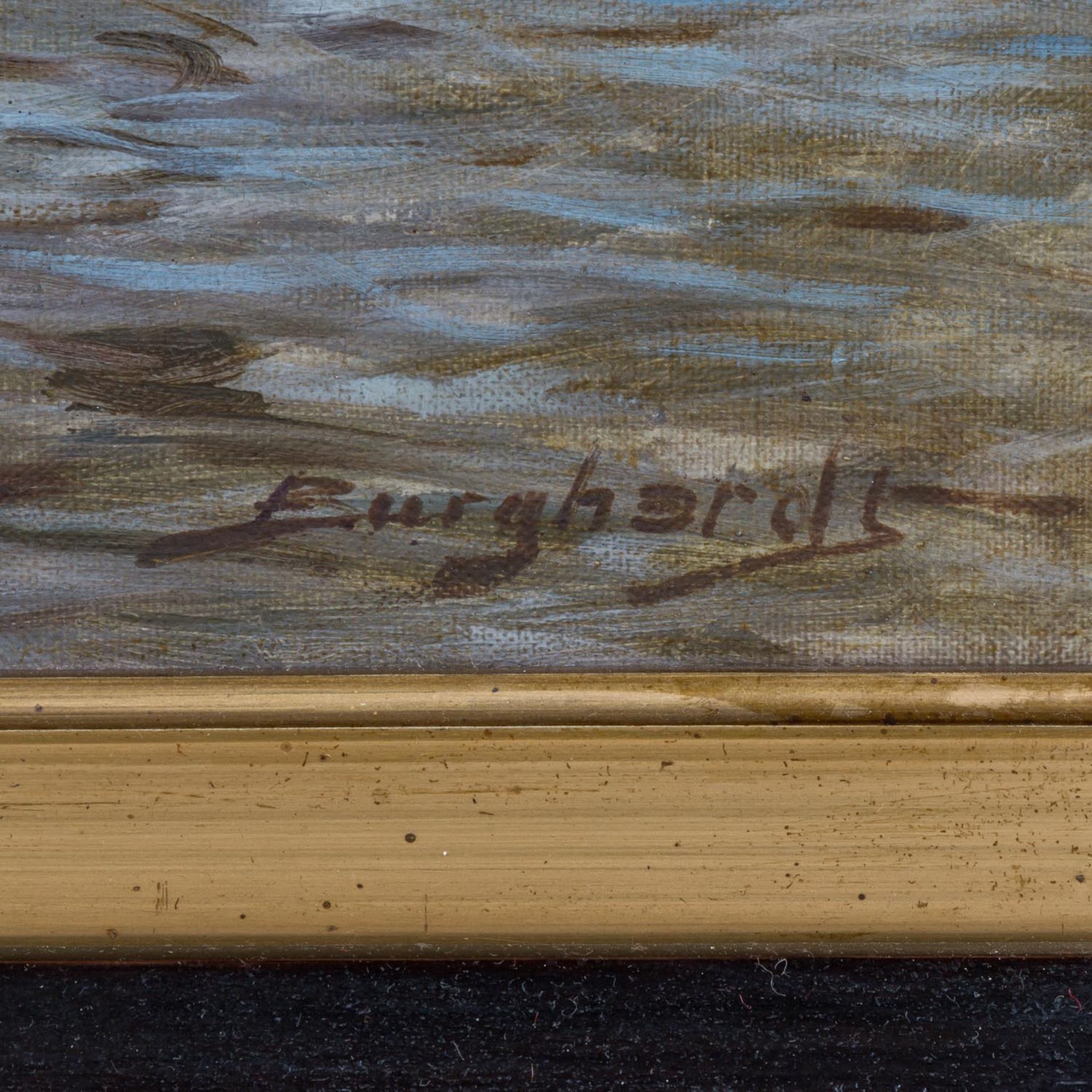 BURGHARDT, GUSTAV (1890-1970) „Hamburger Hafen“Öl auf Leinwand, u. re. sign. HxB: 70,5/100 cm, mit - Bild 3 aus 4