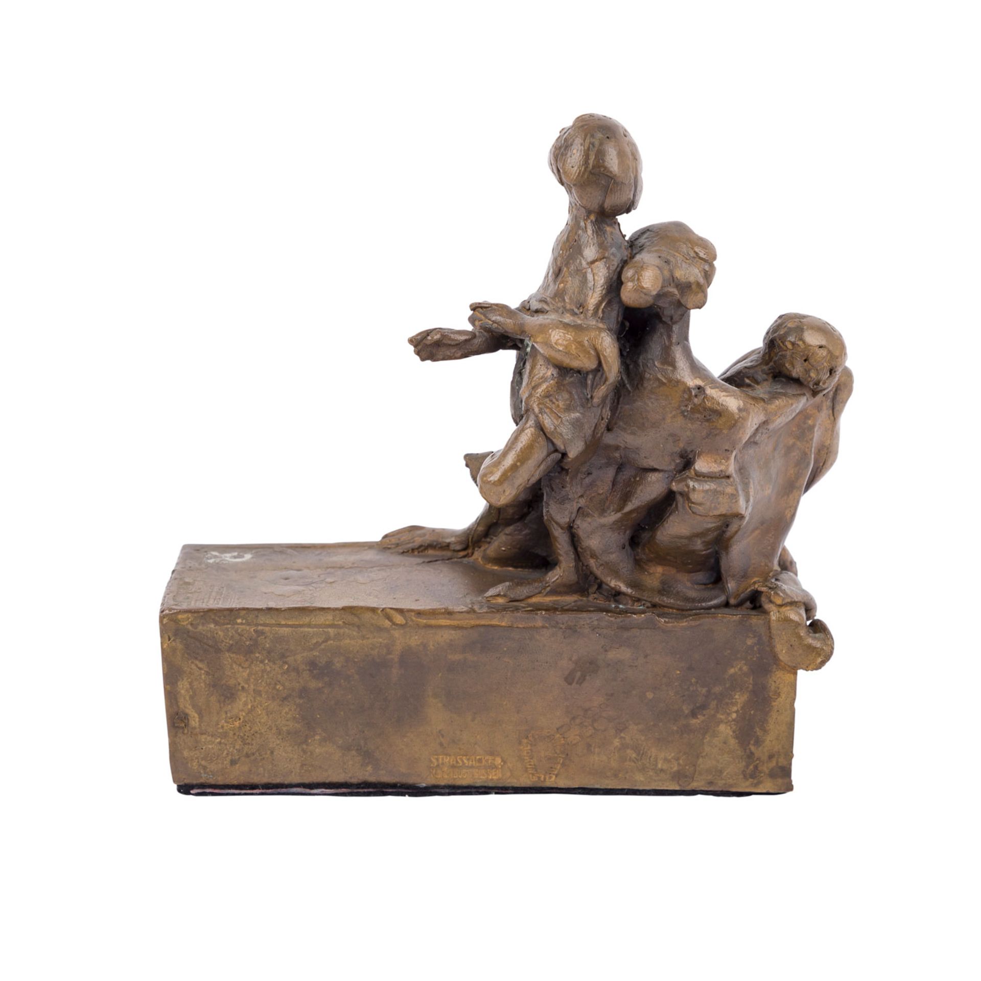 NUSS, KARL-ULRICH (geb. 1943, Prof.), "Familie auf einer Bank",Bronze, patiniert, verso im Guss - Image 3 of 9