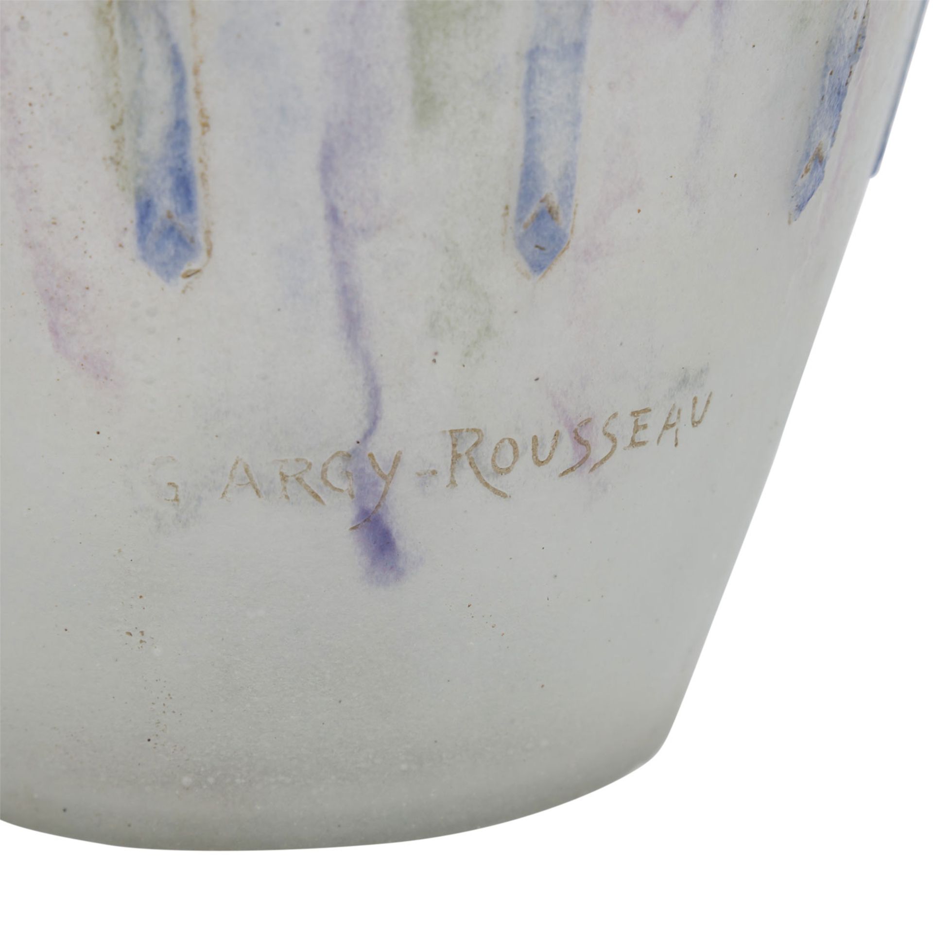 ARGY-ROUSSEAU, GABRIEL (1885-1953) PÂTE DE VERRE-GLASVASE „Umbels“Französische Jugendstilvase, - Bild 7 aus 8
