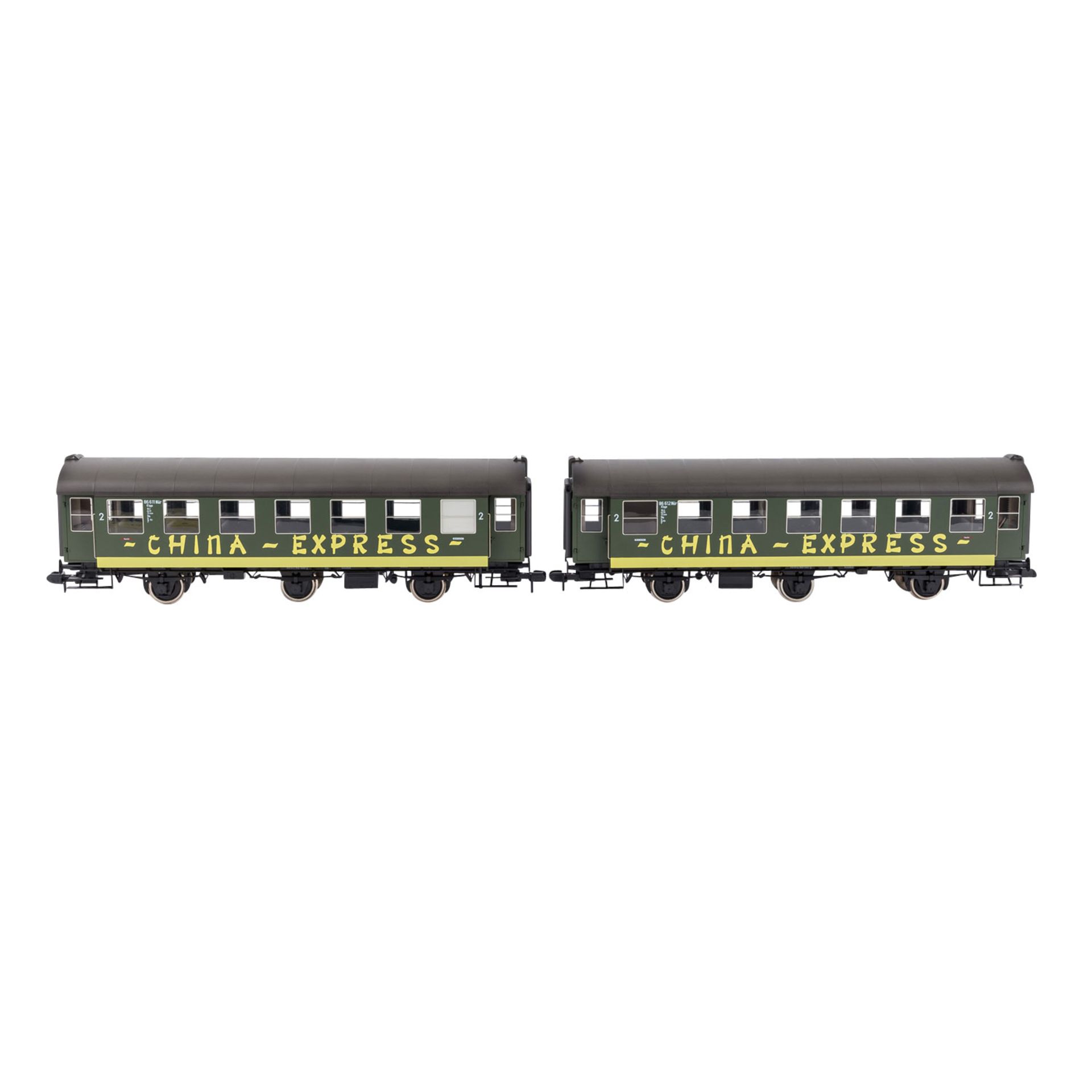 MÄRKLIN Umbauwagen-Set "China-Express" 58091, Spur 1.Set von 2 grünen Personenwagen mit hellgrüner - Bild 2 aus 3