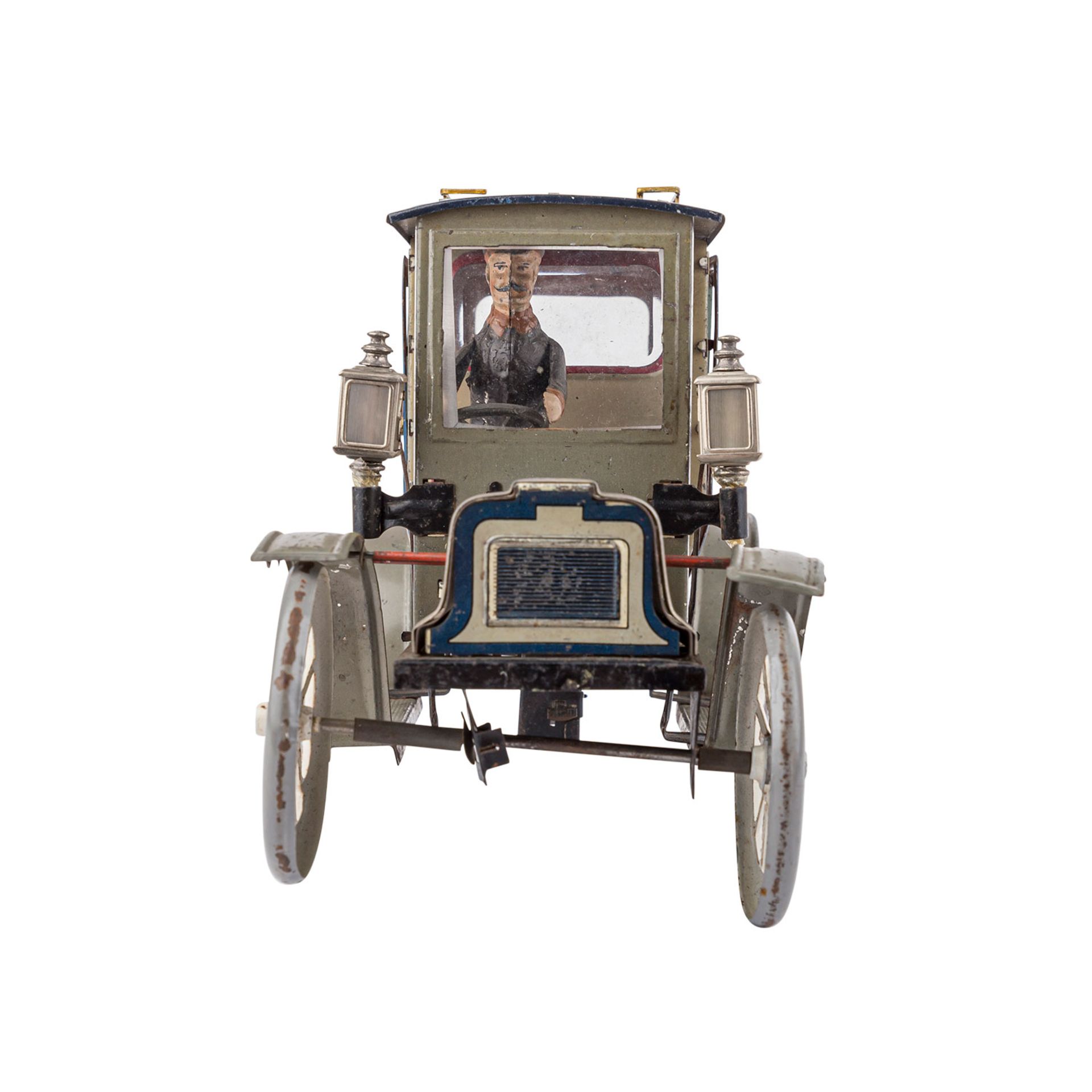 CARETTE Limousine, um 1910.Anthrazitfarbenes Blech, lithografiert, mit Fahrerfigur in brauner - Image 7 of 7