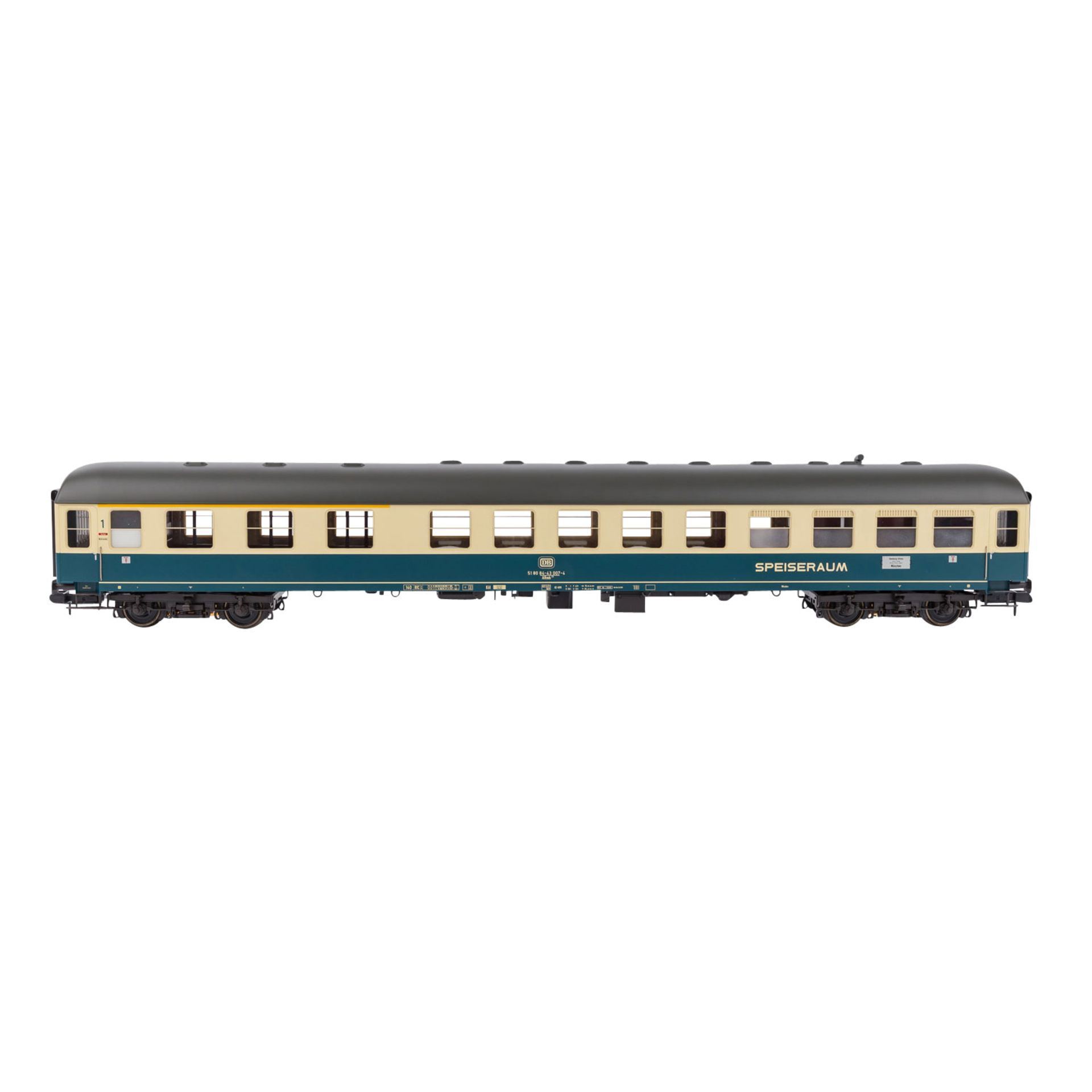 MÄRKLIN Schnellzug-Halbspeisewagen 58042, Spur 1.Blau-/cremefarben, 4-achsig, mit - Bild 2 aus 3