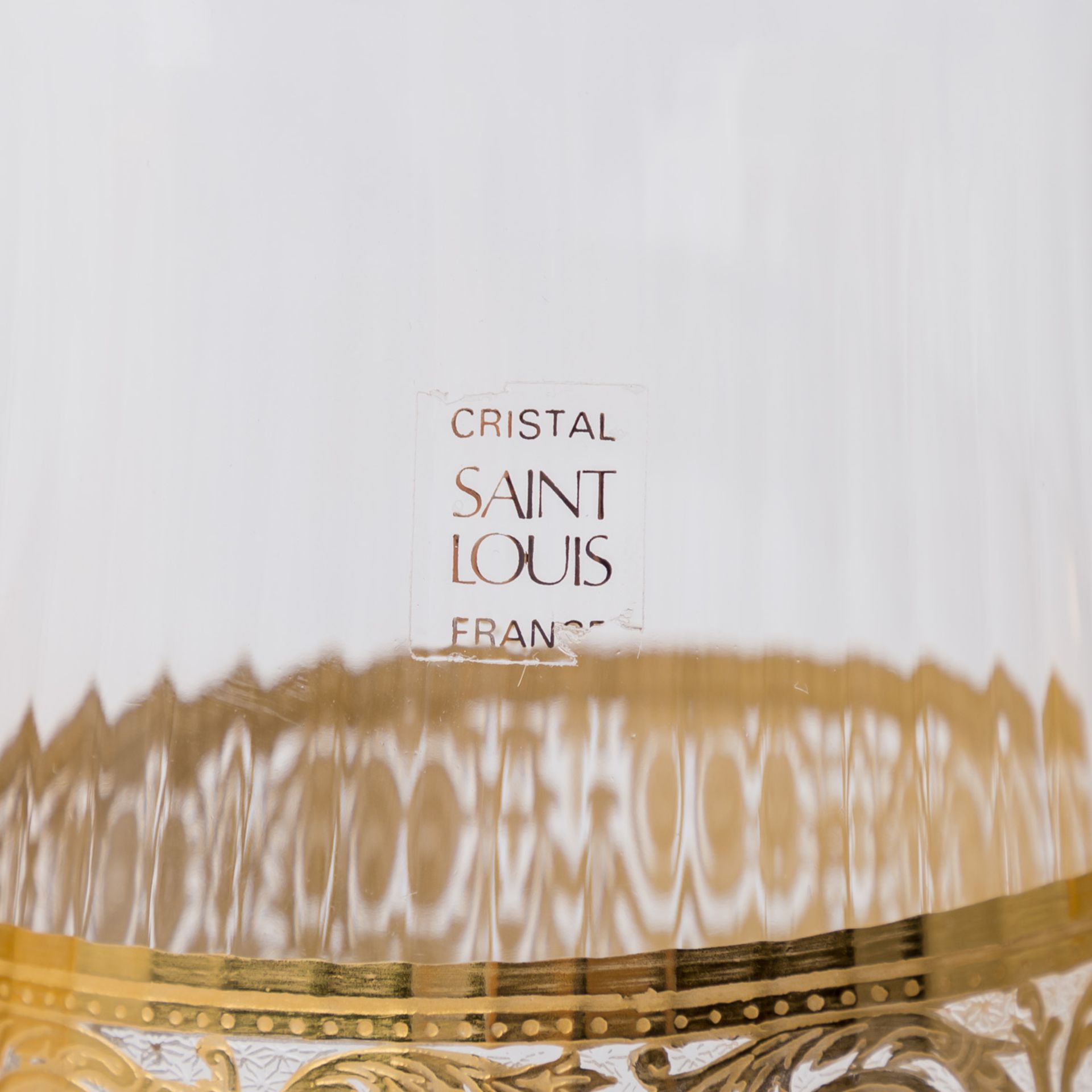 SAINT LOUIS „Thistle Gold“ UMFANGREICHES TRINKGLÄSER-SETFarbloses Kristallglas, Wandung dekoriert - Image 5 of 15
