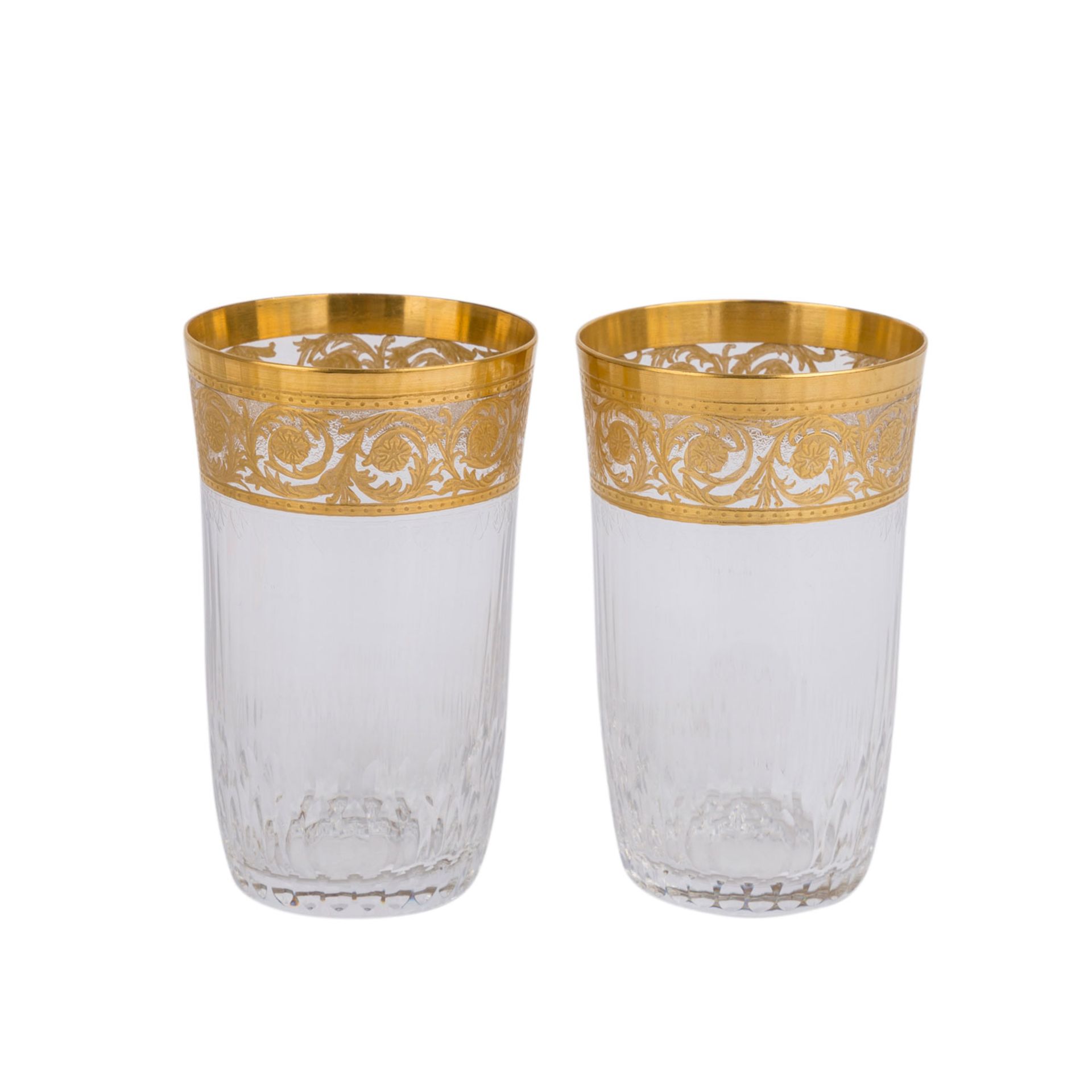 SAINT LOUIS „Thistle Gold“ UMFANGREICHES TRINKGLÄSER-SETFarbloses Kristallglas, Wandung dekoriert - Image 8 of 9
