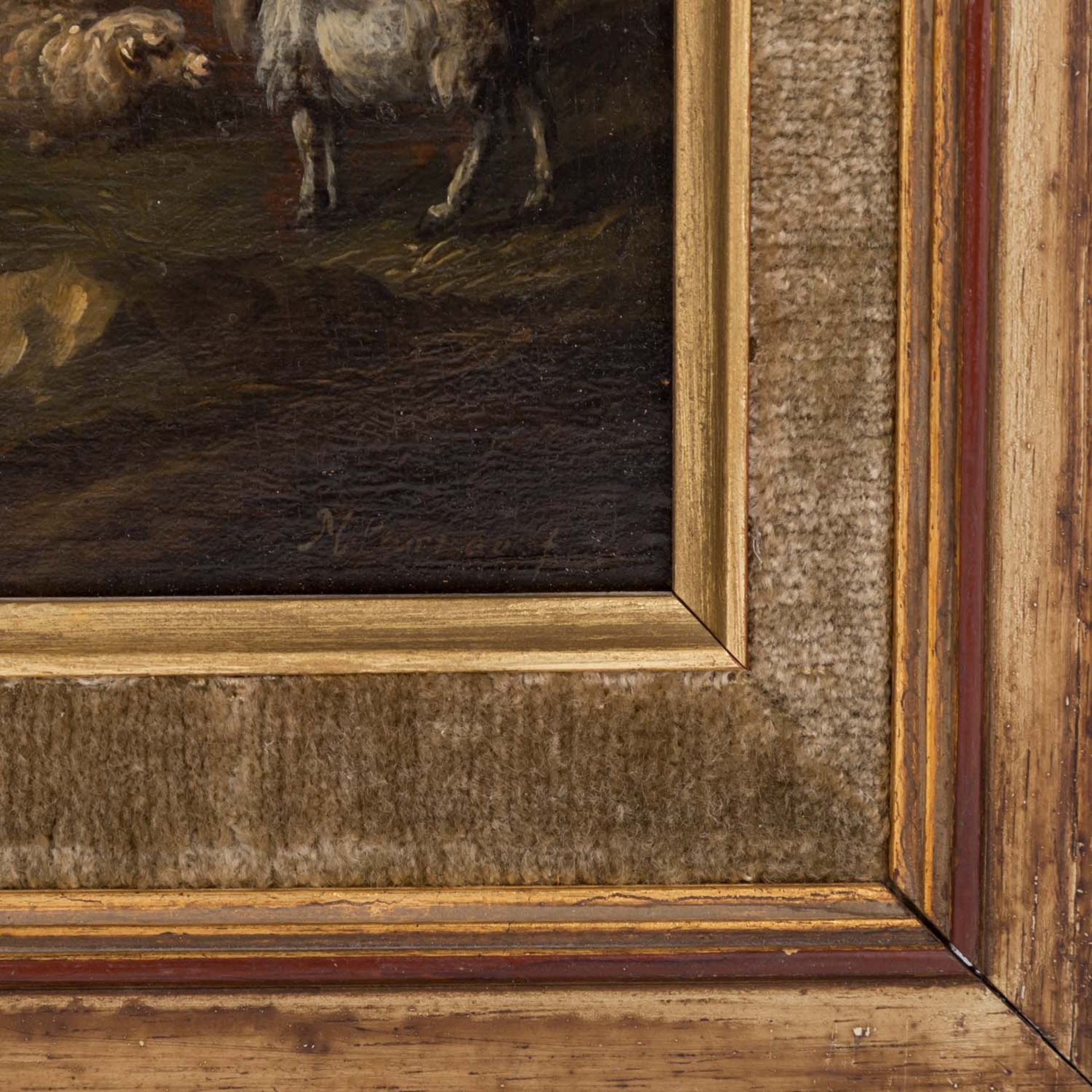 CARRÉ, MICHIEL (1657-1727/47) "Hirtenpaar bei der Rast"Öl auf Holzplatte, signiert, HxB: 19/26 cm. - Bild 3 aus 5