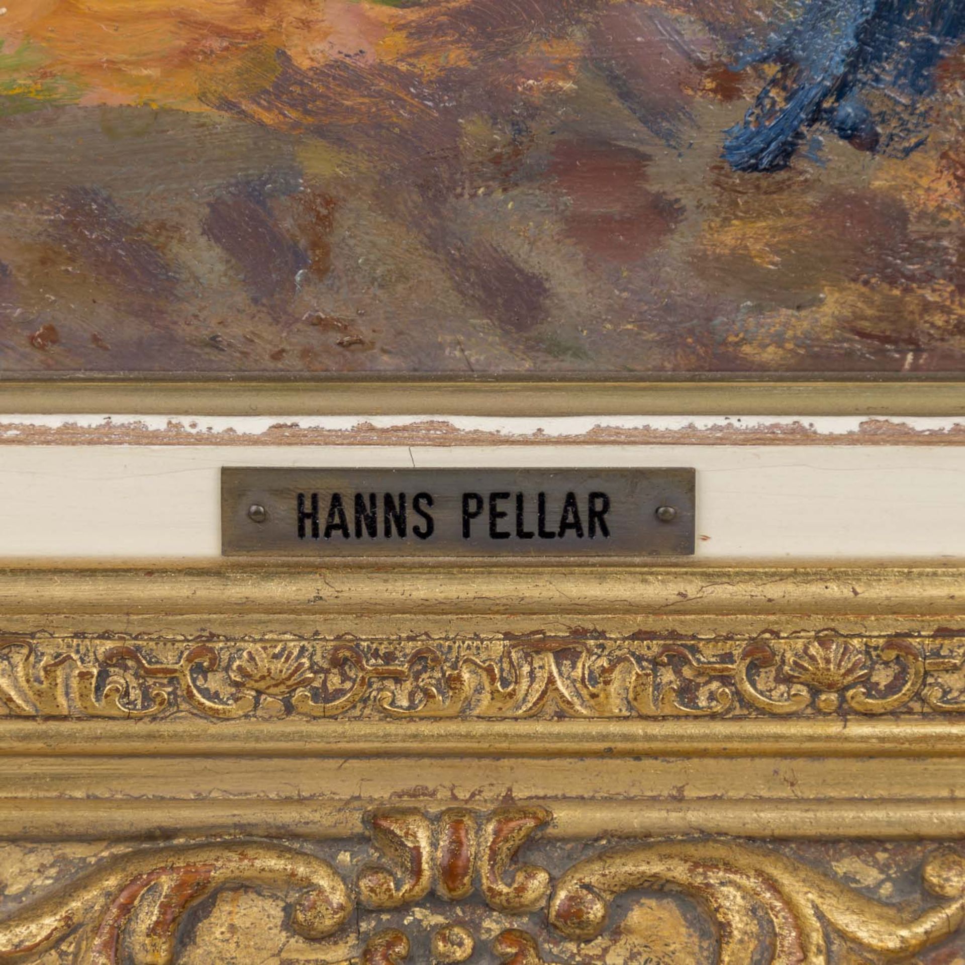PELLAR, HANNS (1886–1971) "Dame im Landschaftspark"Um 1920, Öl auf Hartfaserplatte, signiert: "Hanns - Bild 3 aus 4