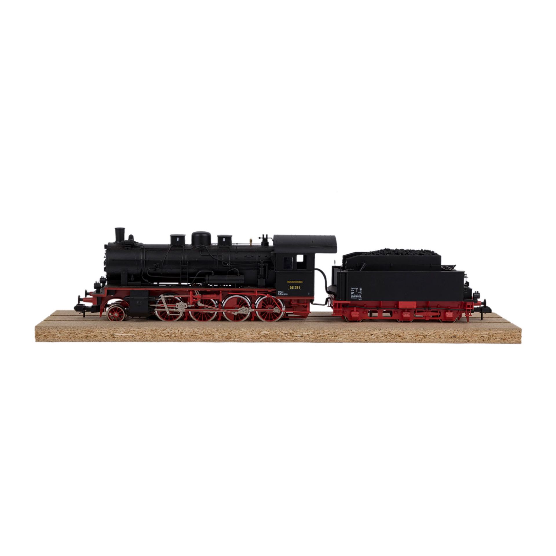 MÄRKLIN Schlepptenderlok 55281, Spur 1.Schwarze Dampflok "DR 56351", auf Pressspan-Sockel - Image 2 of 3