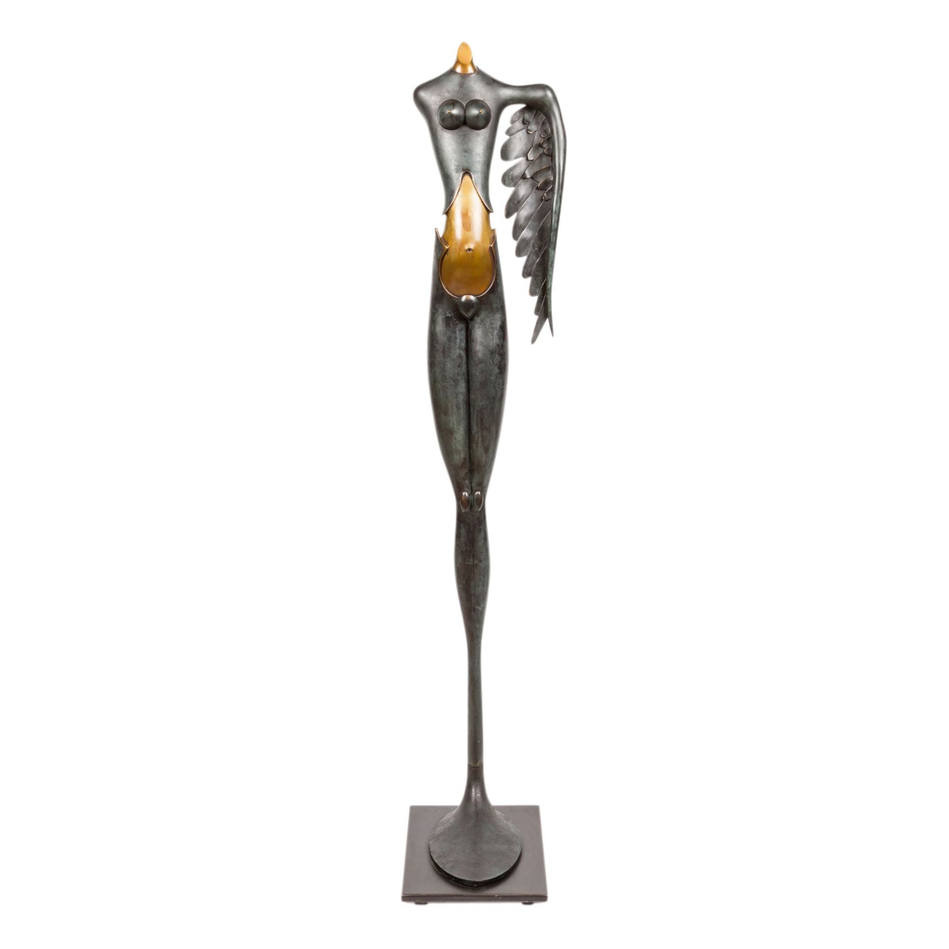 WUNDERLICH, PAUL (1927 - 2010), "Nike", Bronze, 1990/91,Bronze grüntonig patiniert und