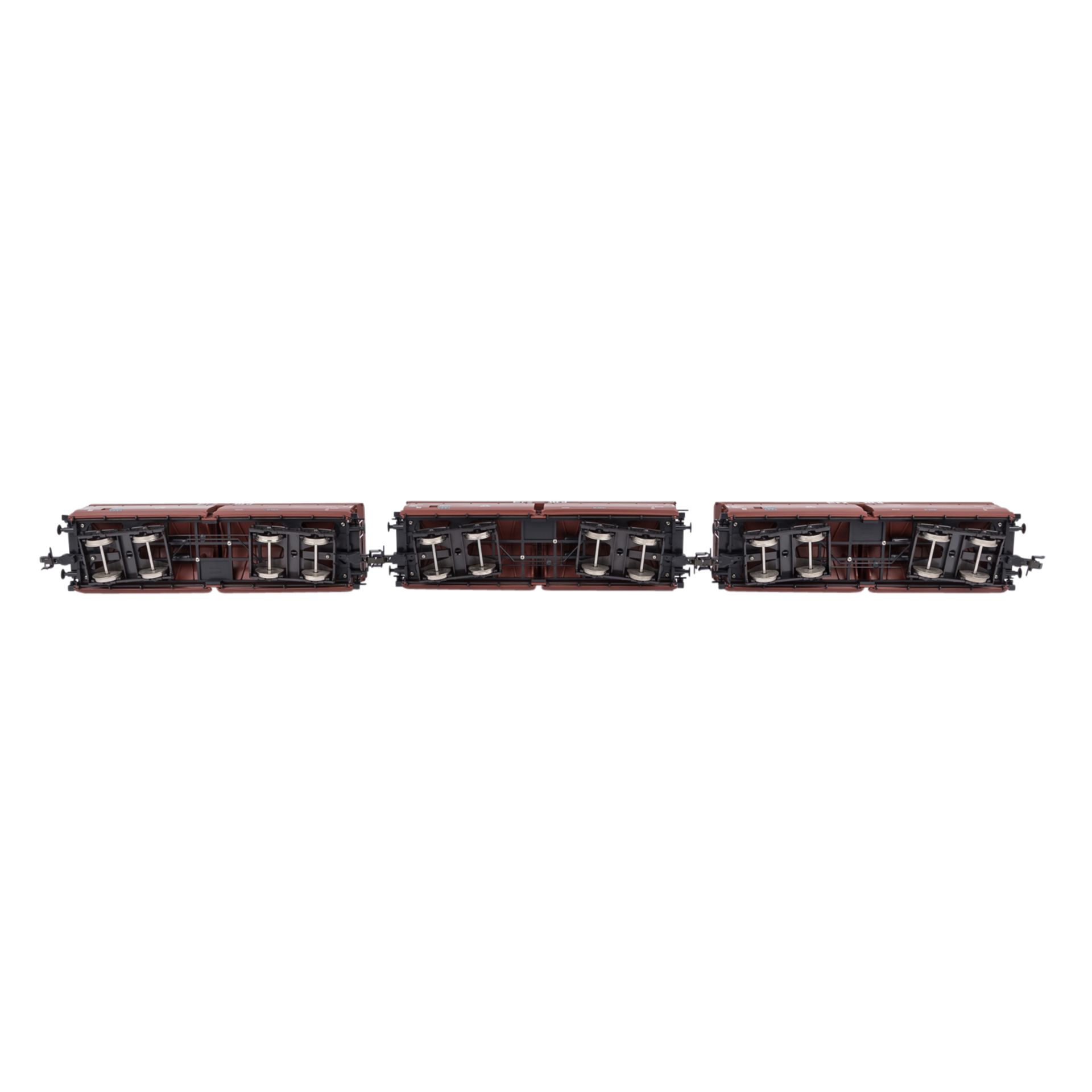 MÄRKLIN Wagen-Set "Erztransport" 58353, Spur 1.Bestehend aus 3 rötlich-braunen Selbstentladewagen - Image 3 of 4