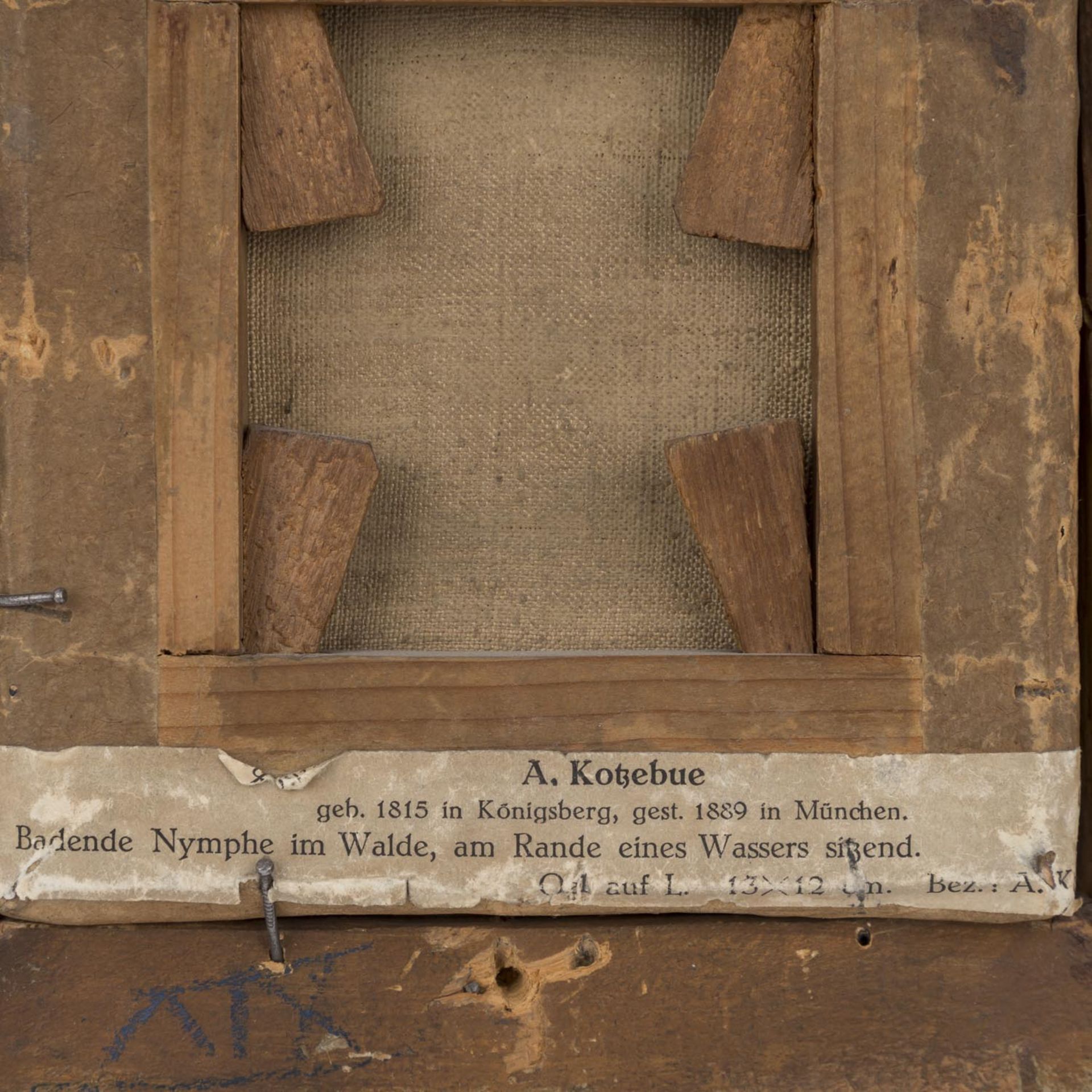VON KOTZEBUE, AUGUST ALEX. (1815-1889) "Badende"Öl auf Leinwand, unten links sig. "A.Kotzebue", HxB: - Bild 5 aus 5