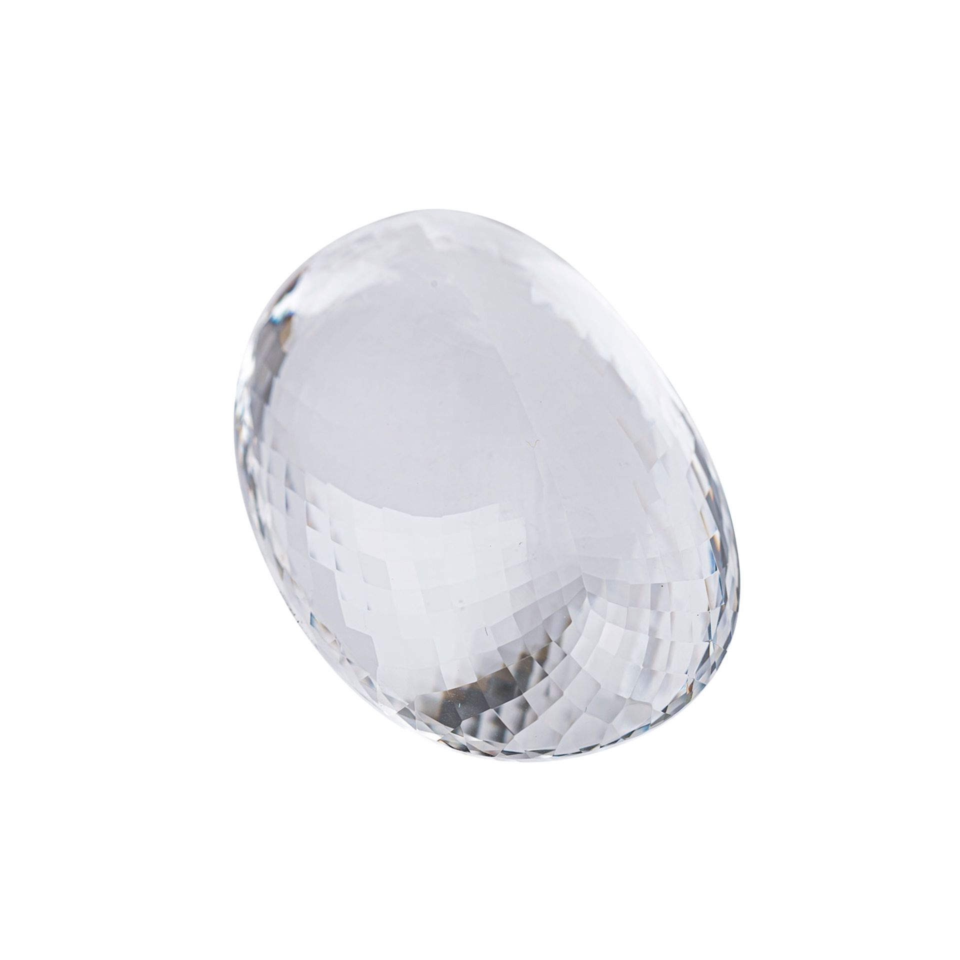 Weisser Quarz, 333 ct.,62 x 39 x 20 mm, oval facetiert.White quartz, 333 ct., 62 x 39 x 20 mm, - Bild 2 aus 5