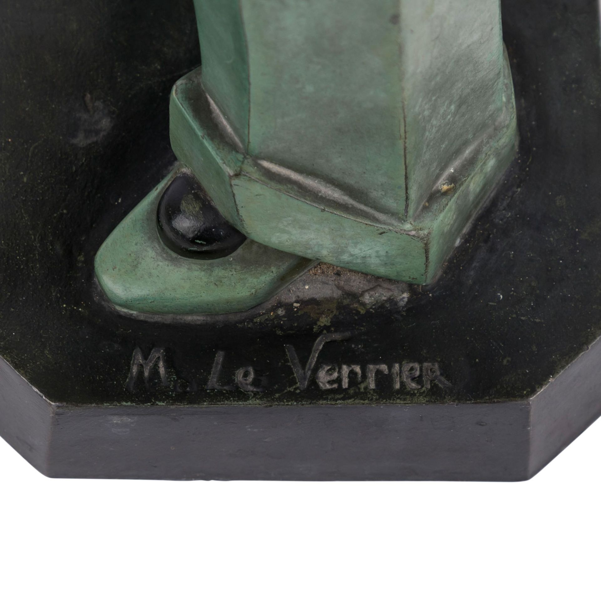 LE VERRIER, MAX (1891-1973) "Pierrot"Bronze, teilw. patiniert, sig. " M. Le Verrier", H: 45 cm. - Image 5 of 6