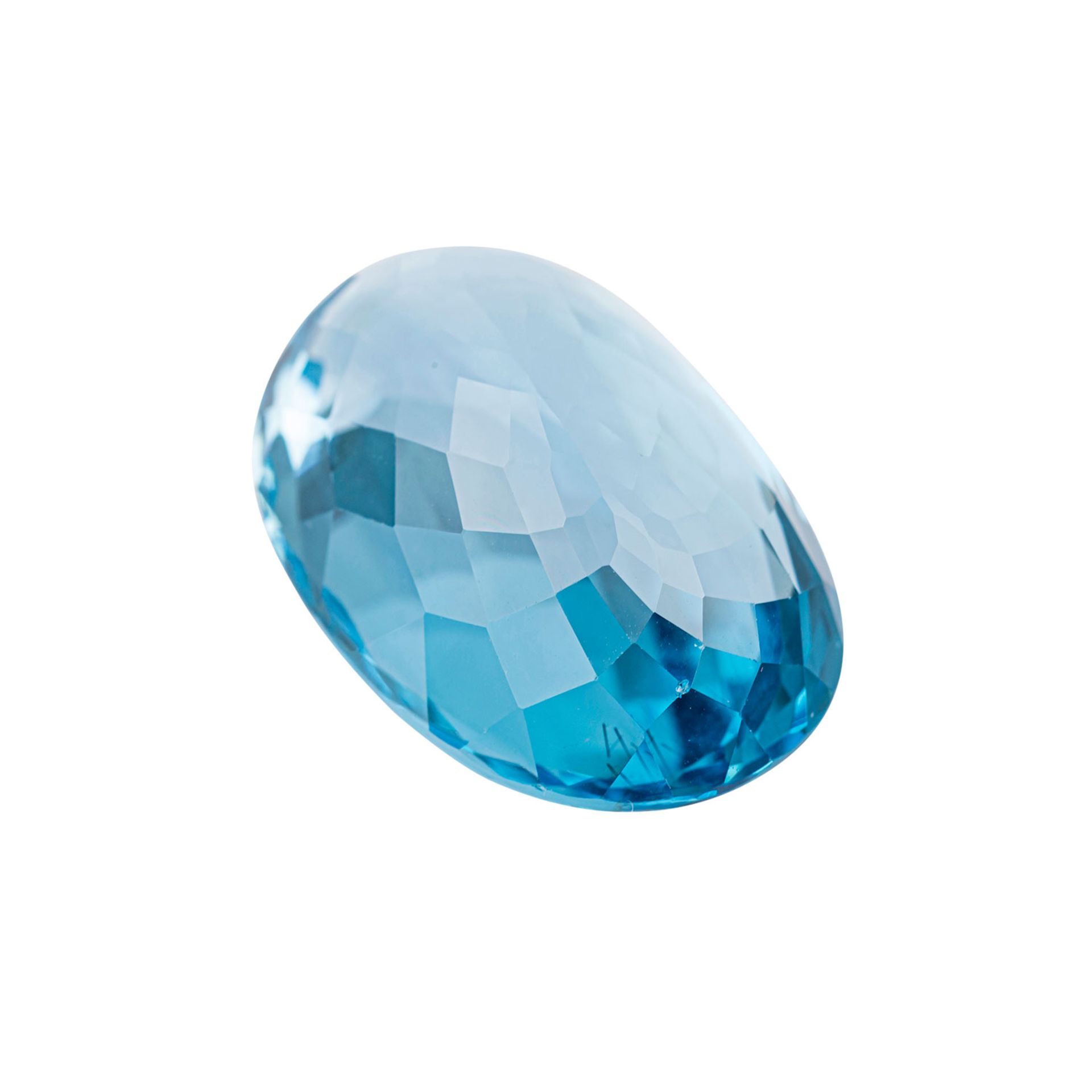 Natürlicher Topas, 39,31 ct.,16.6 x 24 x 11.1 mm, oval facetiert, behandelt, Sky Blue.Natural topaz, - Image 3 of 4