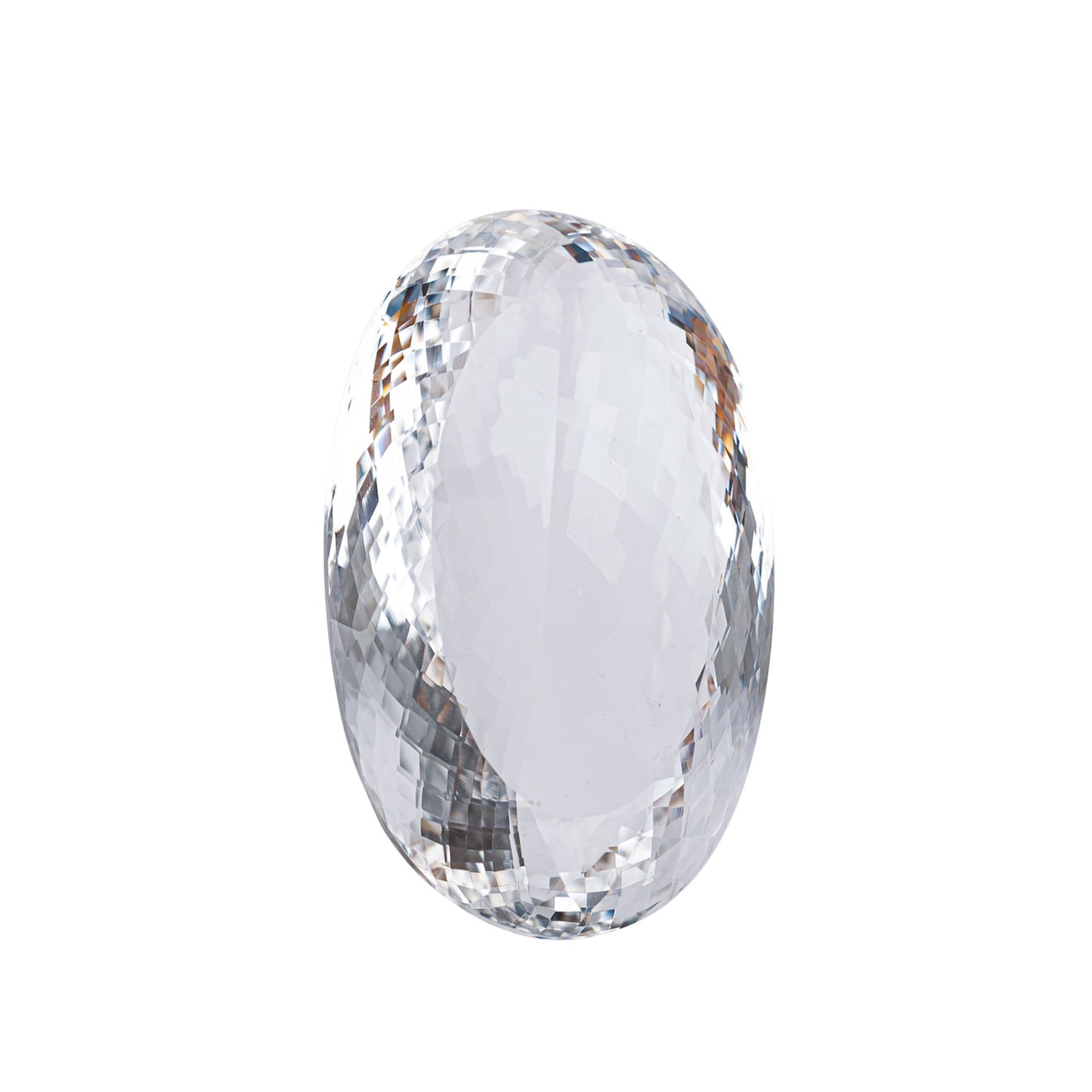 Weisser Quarz, 333 ct.,62 x 39 x 20 mm, oval facetiert.White quartz, 333 ct., 62 x 39 x 20 mm, - Bild 3 aus 5