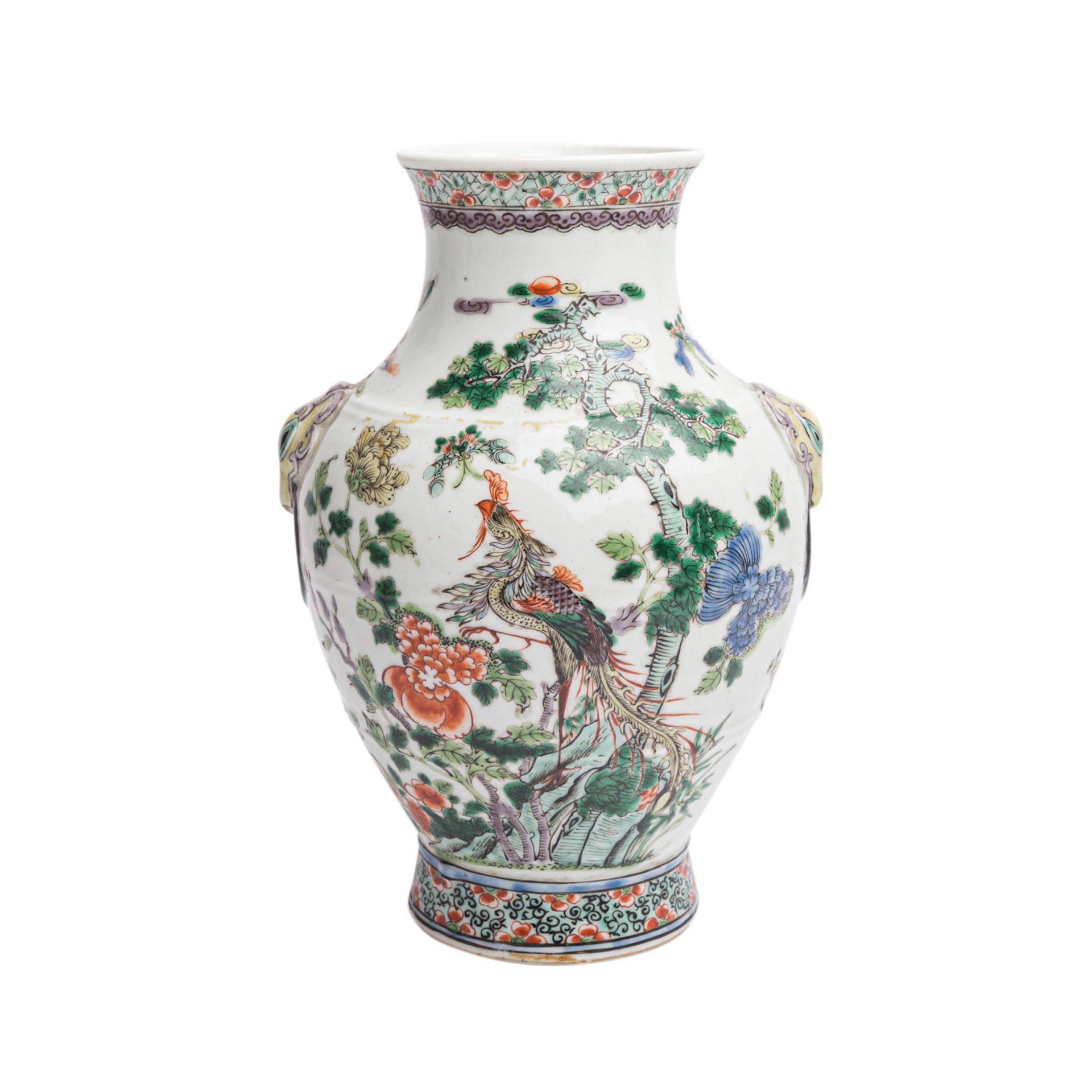 Konvolut 5 tlg.: 1 Vase und 5 kleine Kalebassen. CHINA.Famille verte Vase, H: 26 cm. Als Lampenfuß - Bild 3 aus 8