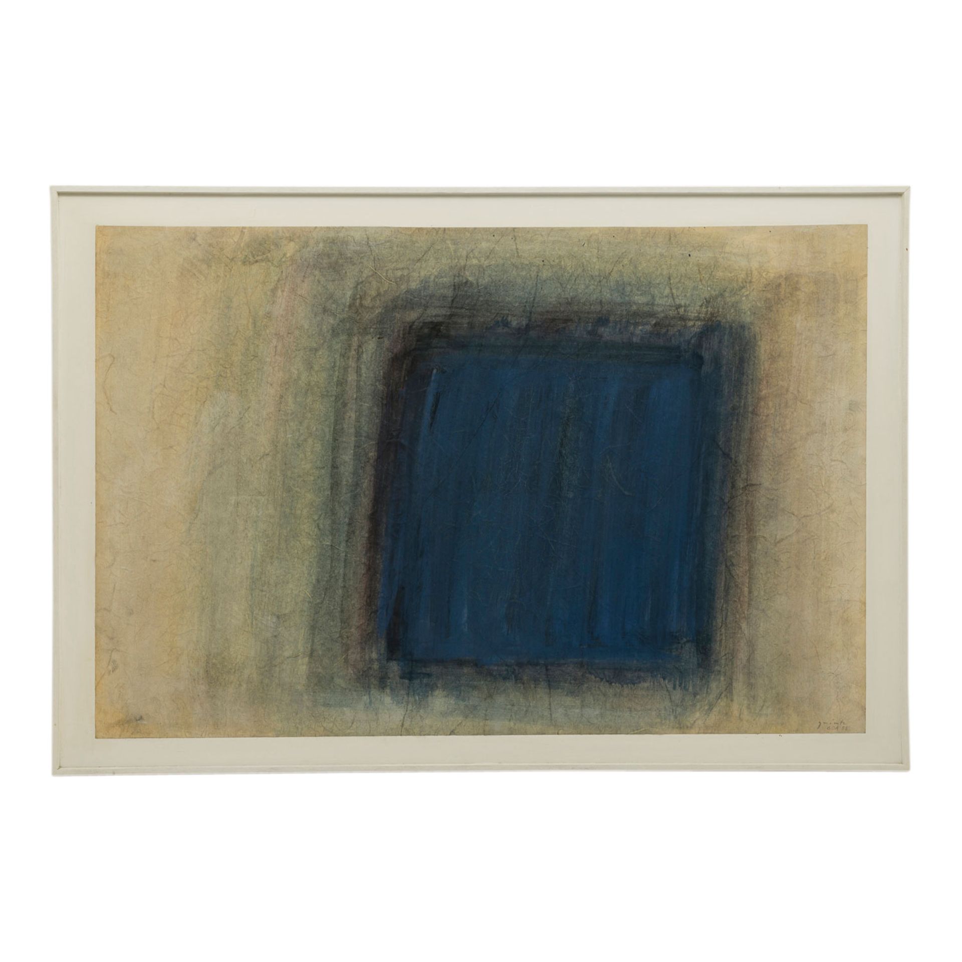 QUINTE, LOTHAR (1923-2000), "Ohne Titel",Komposition mit blauem Farbfeld, u.re. signiert, bez. u. - Bild 2 aus 4