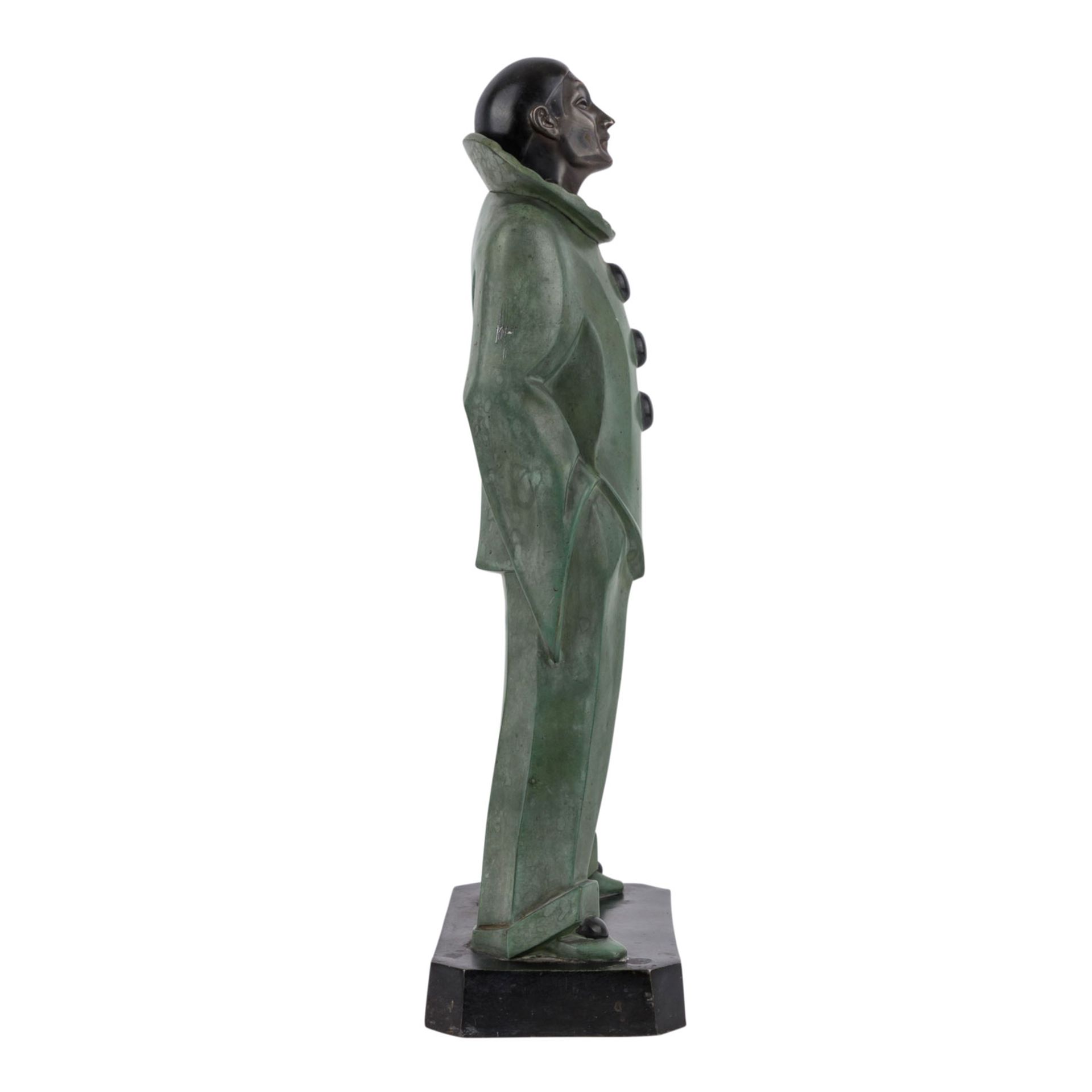LE VERRIER, MAX (1891-1973) "Pierrot"Bronze, teilw. patiniert, sig. " M. Le Verrier", H: 45 cm. - Image 4 of 6