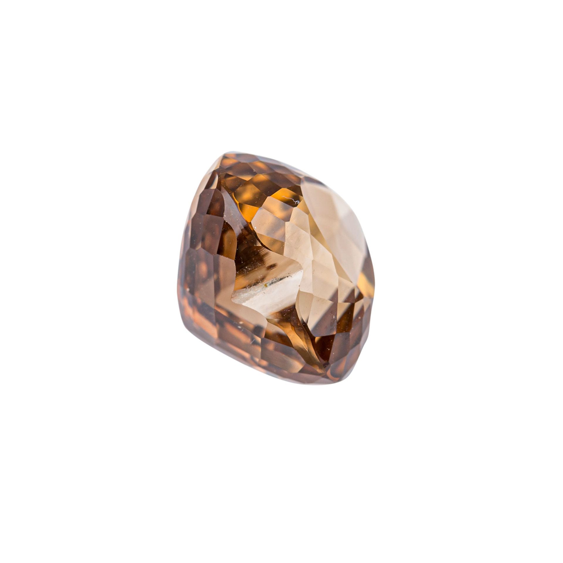 Natürlicher Topas, 19,34 ct.,15.7 x 13.8 x 12 mm, Herzform, facetiert, orangebraun.Natural topaz, - Image 2 of 3