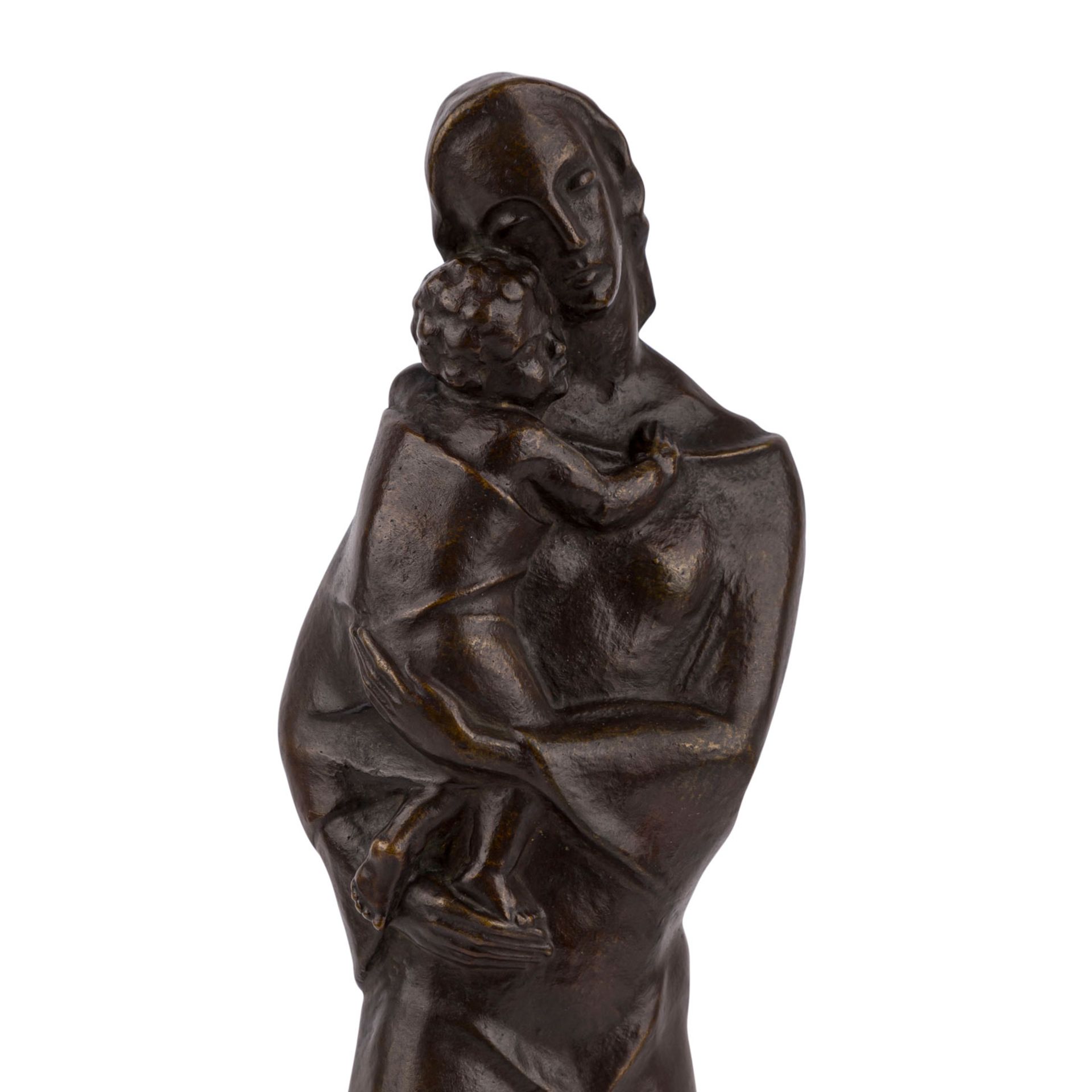 BILDHAUER DES 20.JH. "Madonna"1930-1940, Bronze patiniert, H: 55 cm., normale Altersspuren. - Image 4 of 4