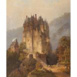 MALER/IN 19. Jh., "Burg Eltz",unsigniert, Öl/Leinwand doubliert, HxB: ca. 51x43 cm (58x50 cm mit