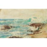 CHWALA, ADOLF (1836-1900), "Küstenlandschaft"Öl auf Karton, sig. und dat. 1899, HxB: 23/35 cm.