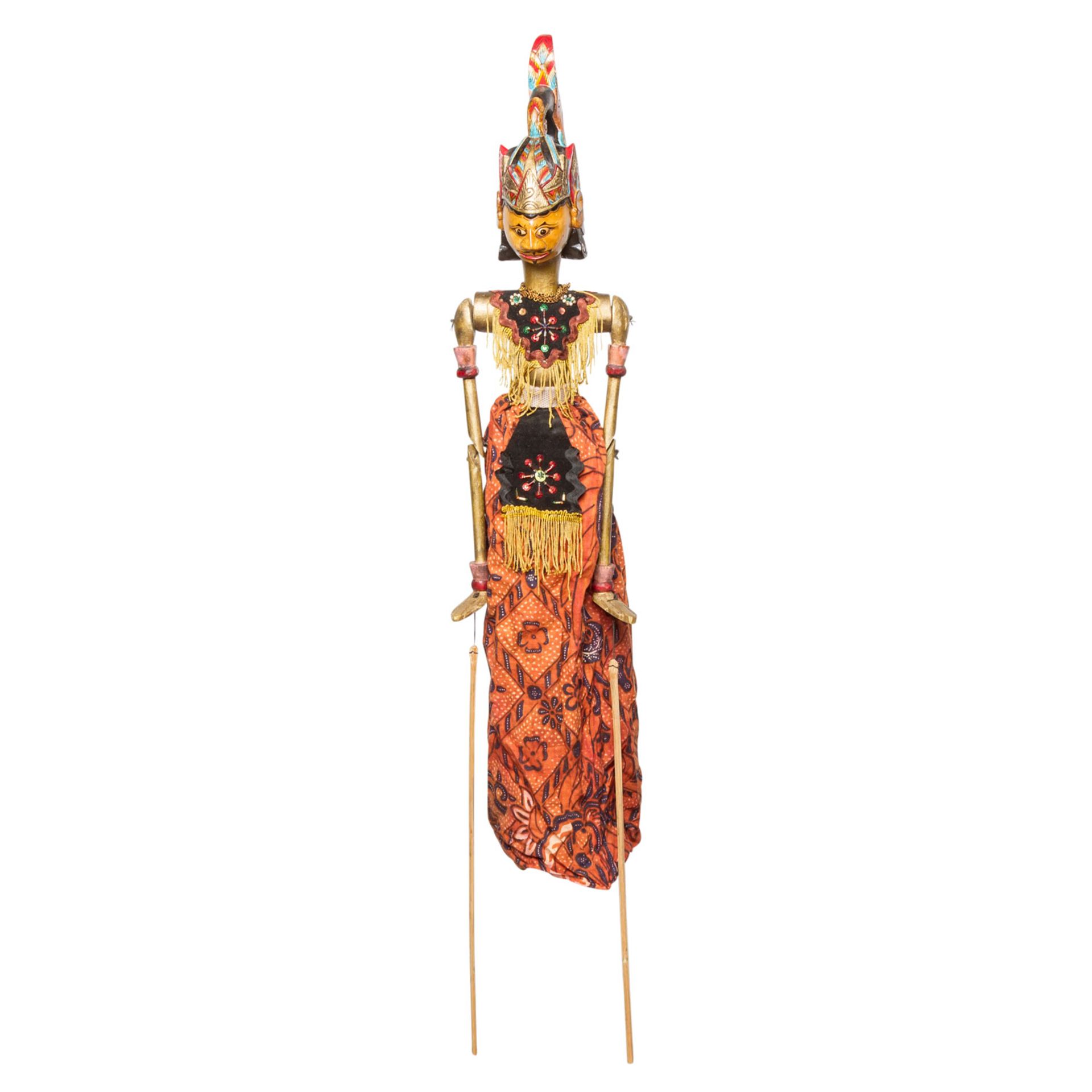 Wayang Golek- Traditionelles Stabpuppenspiel. INDONESIEN.Bestehend aus 7 Stabpuppen, Alters- und - Image 2 of 8