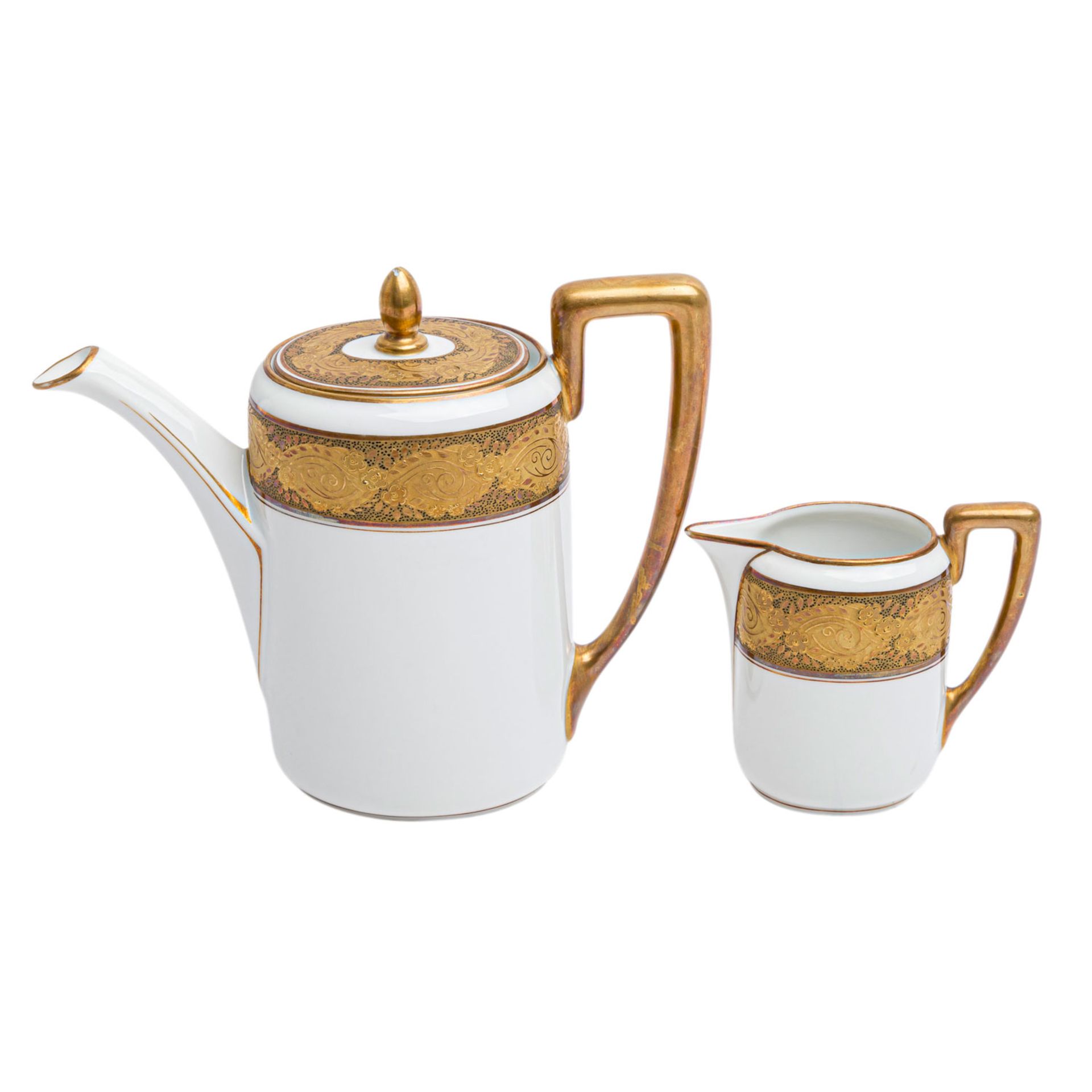 ROSENTHAL Mokka-Solitaire auf Tablett, 1910/20.1 Mokkakanne, 1 Mokkatasse/U-Tasse, 1 - Bild 2 aus 6