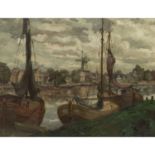ONNEN, GERRIT (1873-1948), "Holländische Hafenansicht"Öl auf Leinwand, signiert, HxB: 78/101 cm.