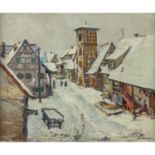 KEHRER, WILHELM (1892-1960), "Verschneites Dorf"Öl auf Platte, signiert: "W. Kehrer", HxB: 51/61