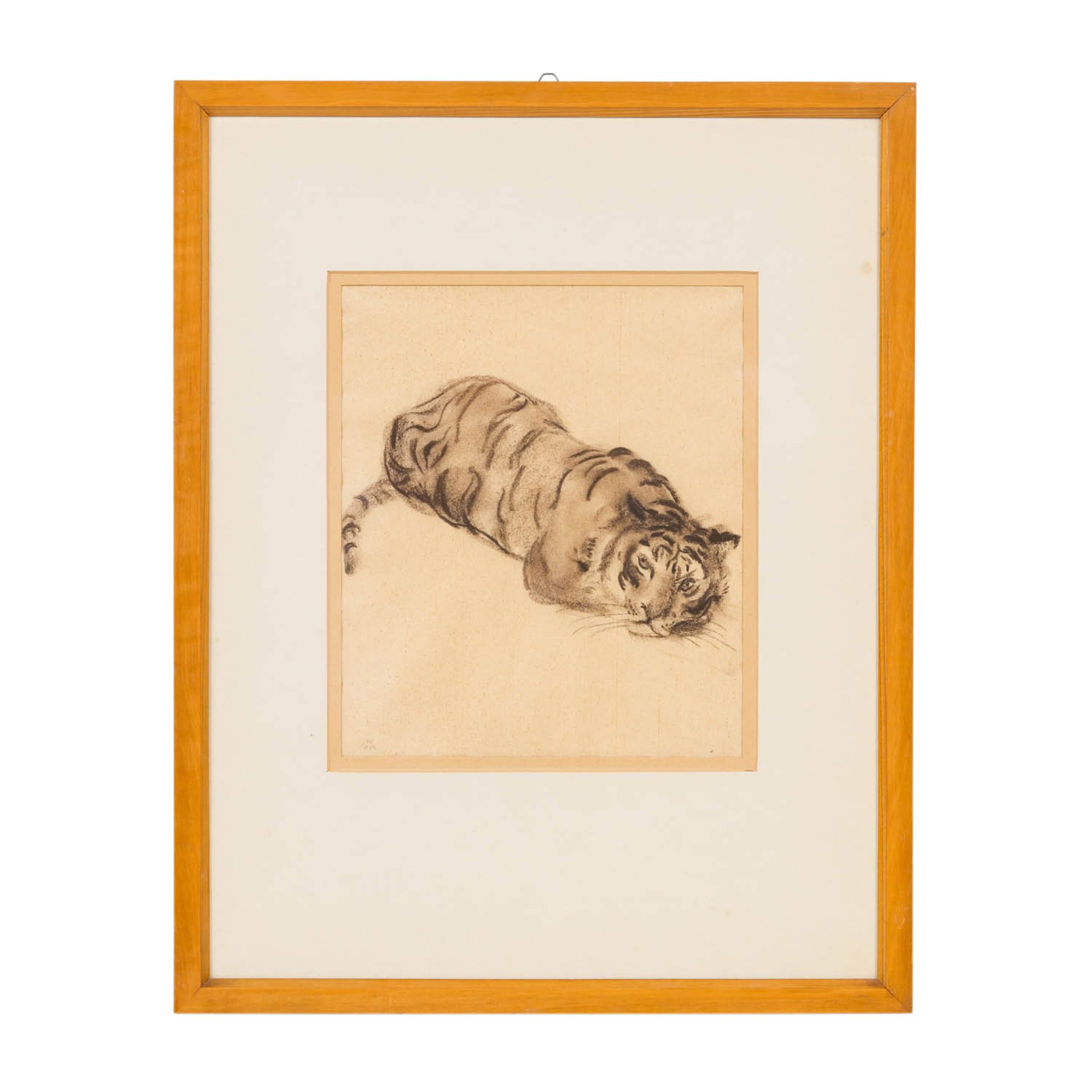 BRASCH, HANS (1882-1973), "Tiger", 1954Kohle auf Papier, u.l . monogr. und datiert, HxB: 24/21 cm. - Bild 2 aus 4