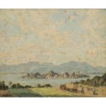 GEYER, FRITZ (1873-1947), "Sommertag am Chiemsee"Öl auf Leinwand, u.l. sig., HxB: 34,5/40,5 cm.