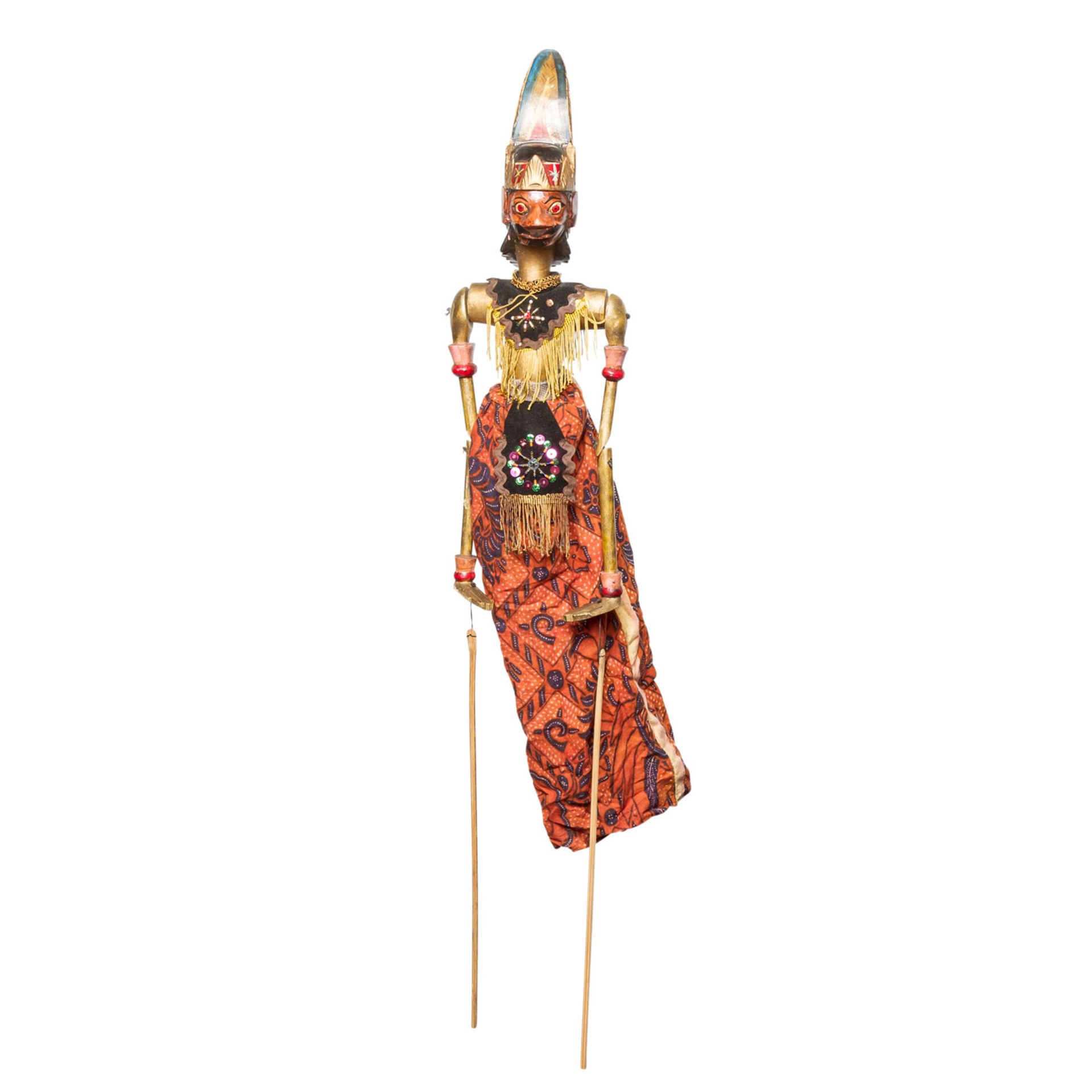 Wayang Golek- Traditionelles Stabpuppenspiel. INDONESIEN.Bestehend aus 7 Stabpuppen, Alters- und - Image 5 of 8