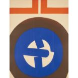 PFAHLER, GEORG KARL (1926-2002), "Geometrische Komposition in Blau, Braun und Orange",Siebdruck/