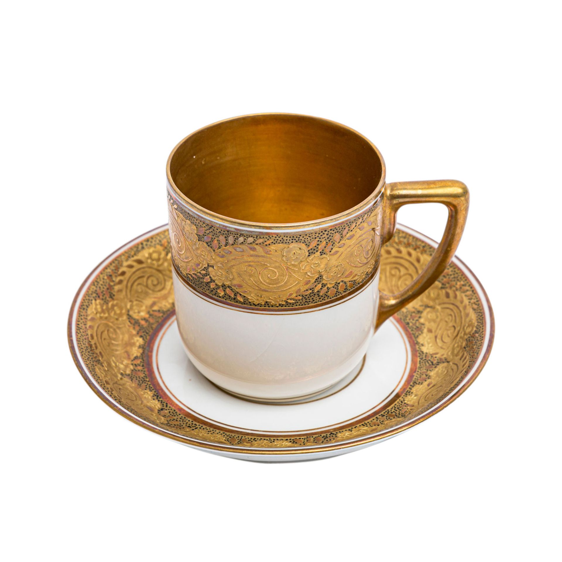 ROSENTHAL Mokka-Solitaire auf Tablett, 1910/20.1 Mokkakanne, 1 Mokkatasse/U-Tasse, 1 - Bild 4 aus 6