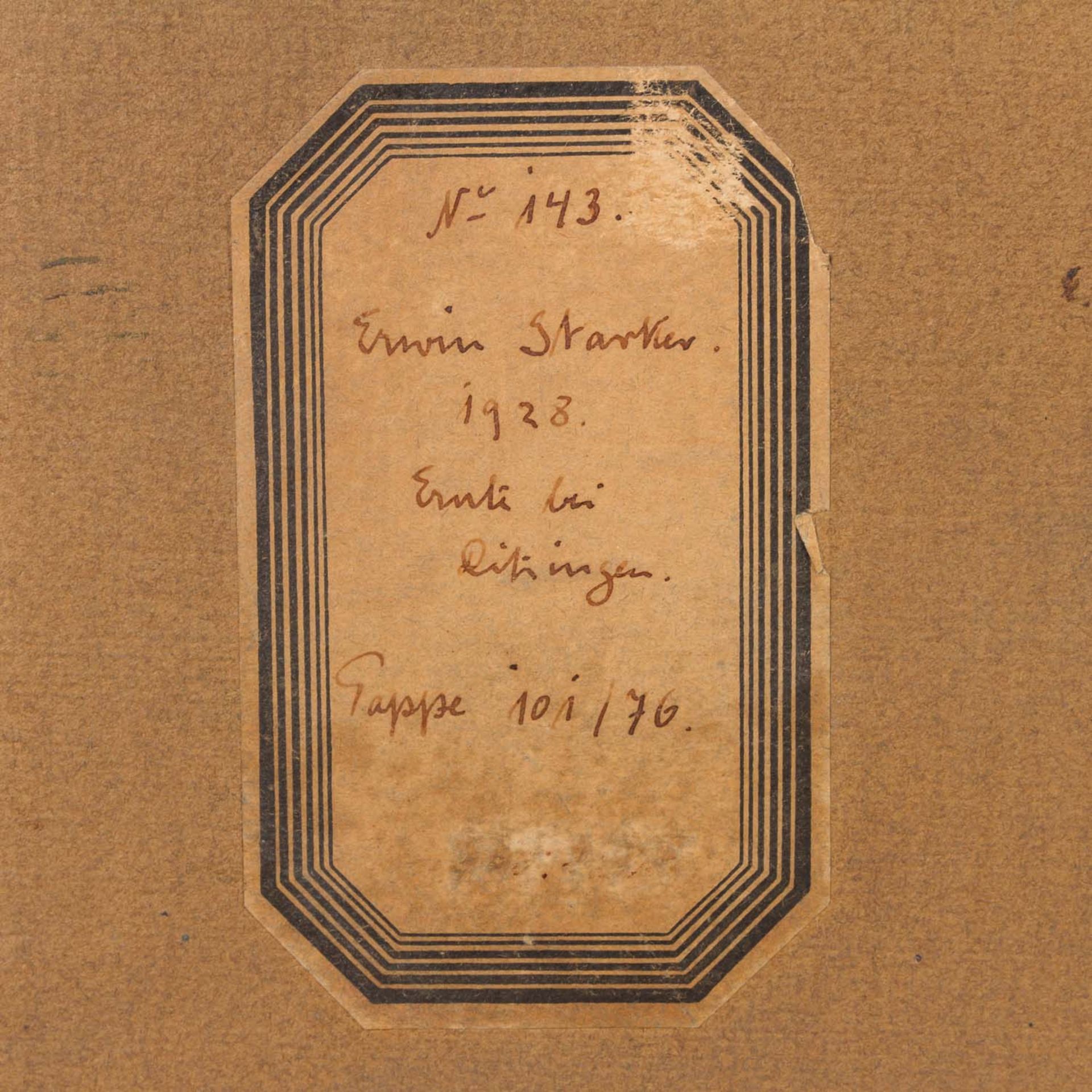 STARKER, ERWIN (1872-1938), "Ernte bei Ditzingen"Öl auf Karton, unten rechts signiert, verso - Image 5 of 8