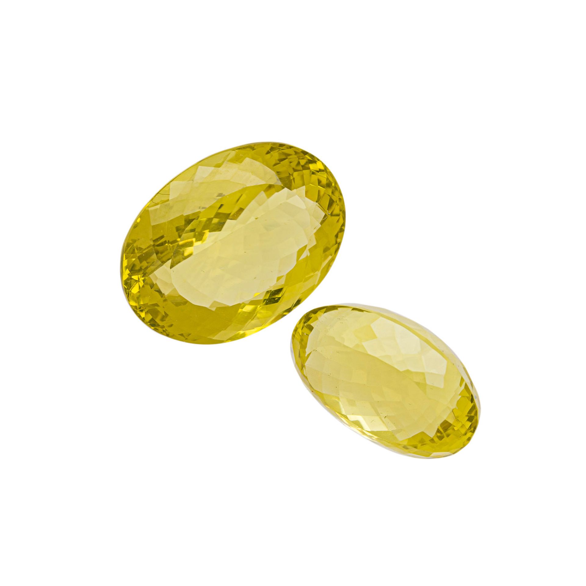 Lemon Citrin (2), oval facetiert,ca. 80 ct., 21 x 28 x 14, 15.8 x 23.0 x 13.1.Lemon Citrine (2), - Bild 3 aus 3