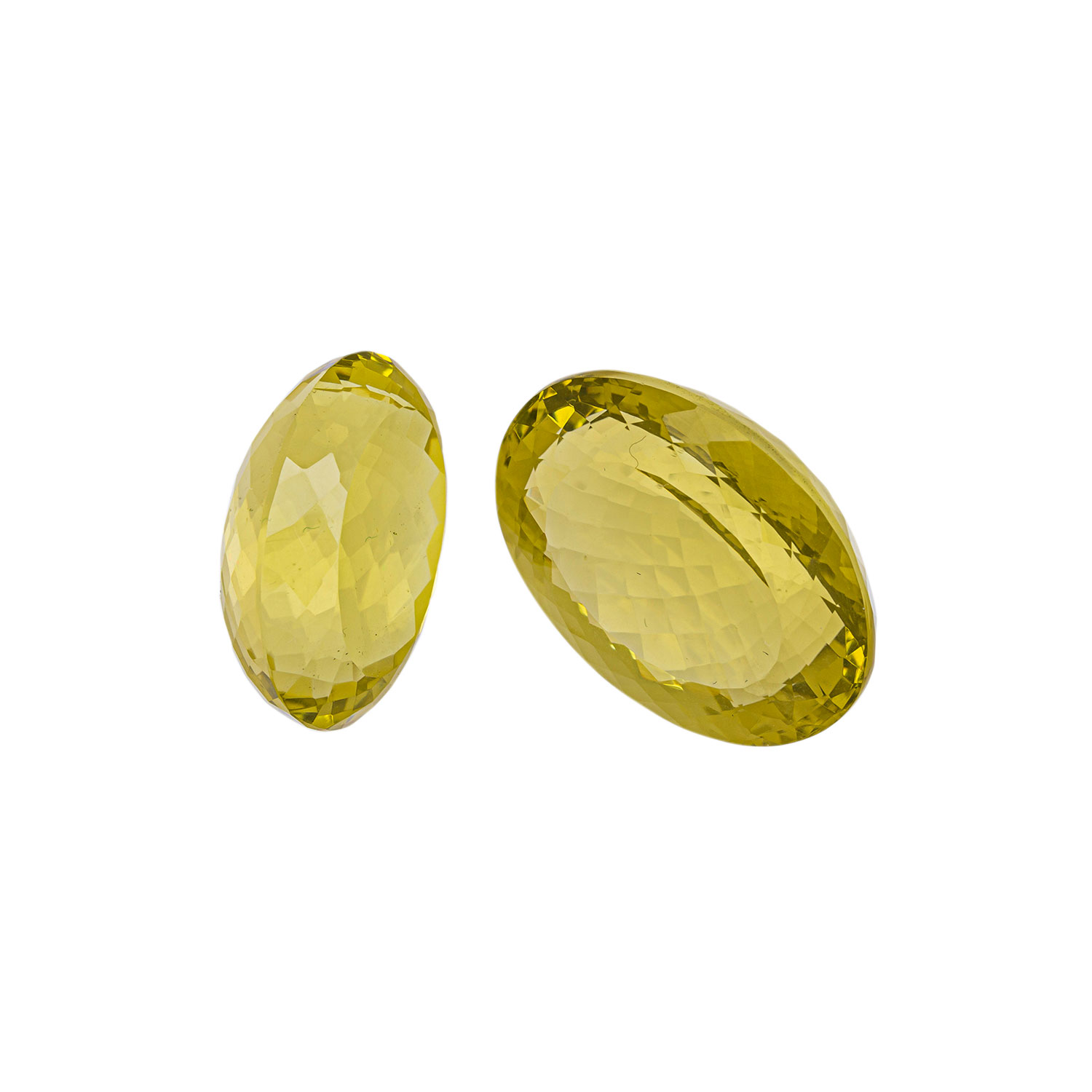 Lemon Citrin (2), oval facetiert,ca. 80 ct., 21 x 28 x 14, 15.8 x 23.0 x 13.1.Lemon Citrine (2),