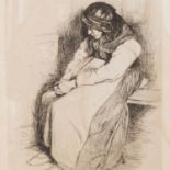 BURNAND, E., wohl Eugène (1850-1921, schweizer Maler u. Radierer), "Paysanne du Valais",