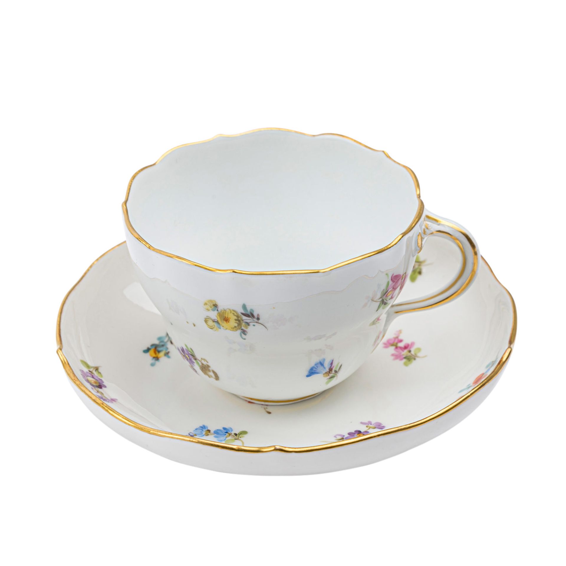 MEISSEN Kaffeeservice f. 11-12 Personen 'Streublümchen', 1860-1924 und später.12 Kaffeetassen/11 U- - Bild 2 aus 5