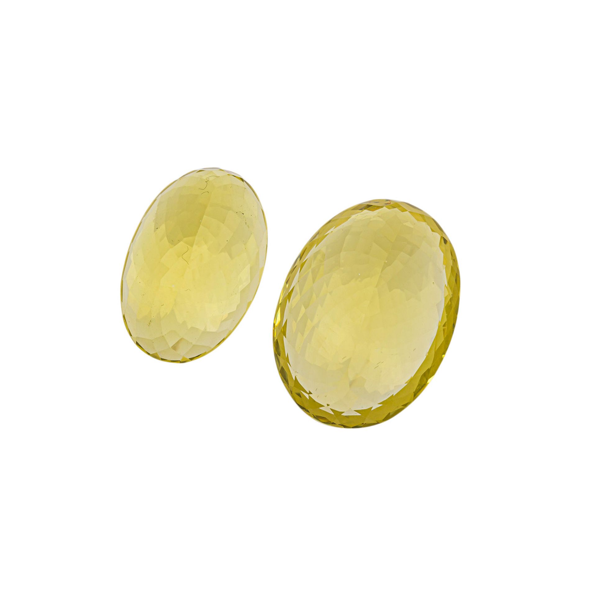 Lemon Citrin (2), oval facetiert,ca. 80 ct., 21 x 28 x 14, 15.8 x 23.0 x 13.1.Lemon Citrine (2), - Bild 2 aus 3