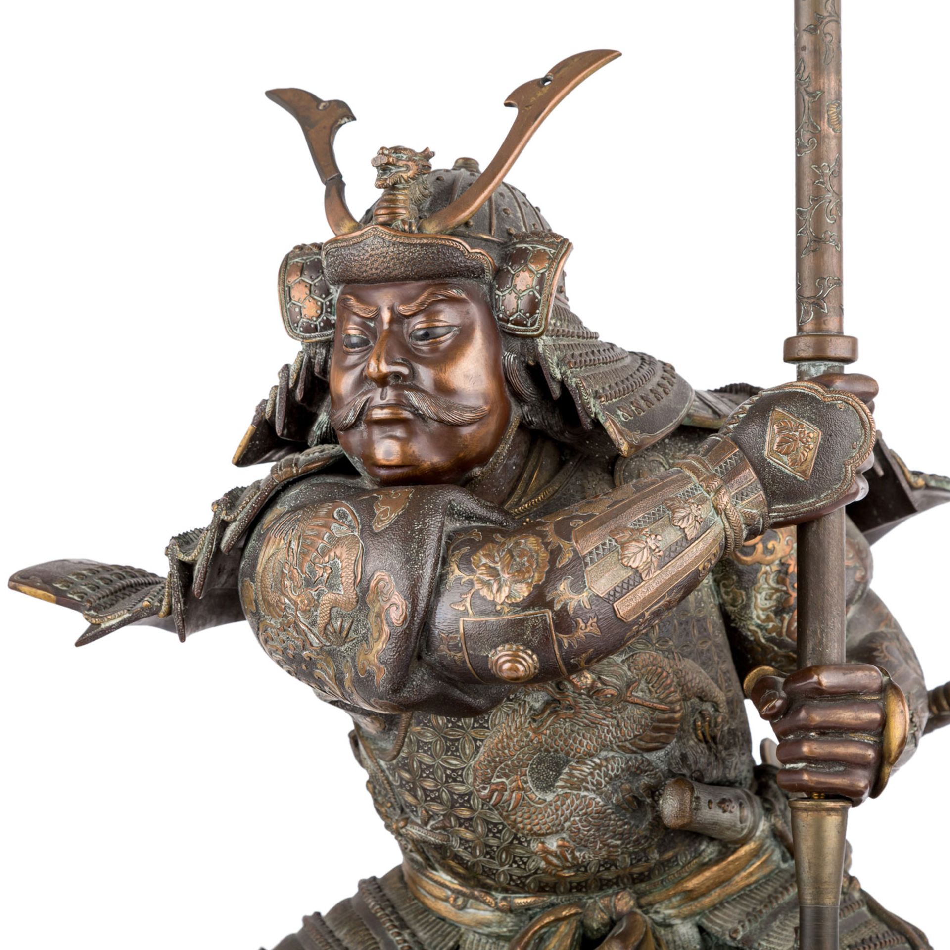 Exzellente Bronze eines Samurai. JAPAN, Meiji-Periode (1868-1912).Expressive Darstellung eines - Bild 16 aus 21