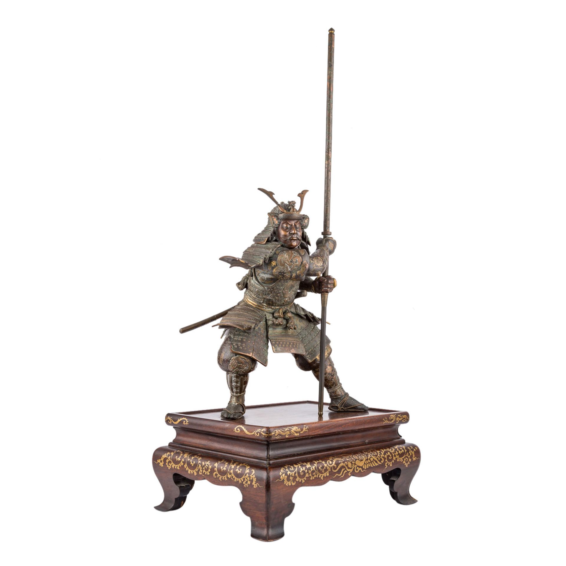 Exzellente Bronze eines Samurai. JAPAN, Meiji-Periode (1868-1912).Expressive Darstellung eines - Bild 15 aus 21