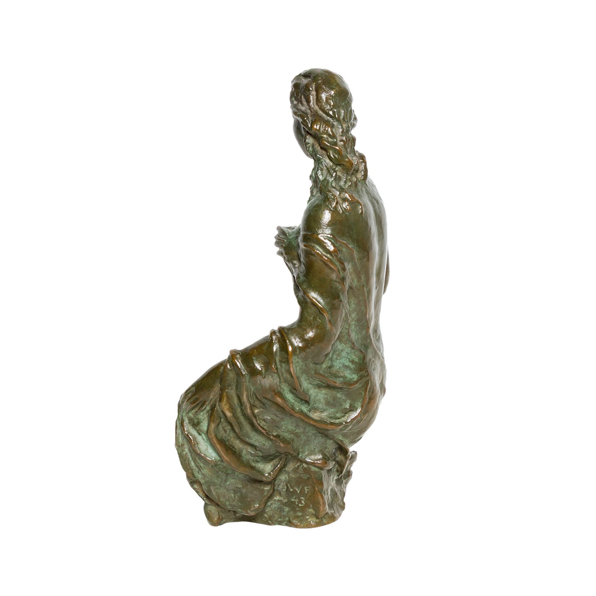 FEHRLE, JACOB WILHELM (1884-1974) "Dem Bade entsteigende junge Frau"Bronze, patiniert, - Image 2 of 5
