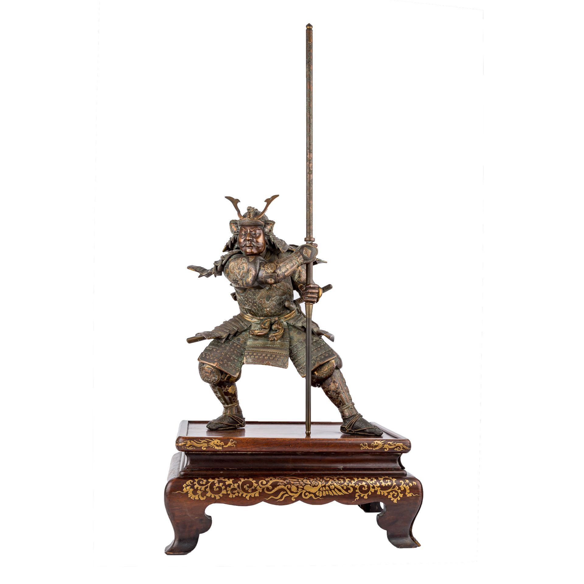 Exzellente Bronze eines Samurai. JAPAN, Meiji-Periode (1868-1912).Expressive Darstellung eines