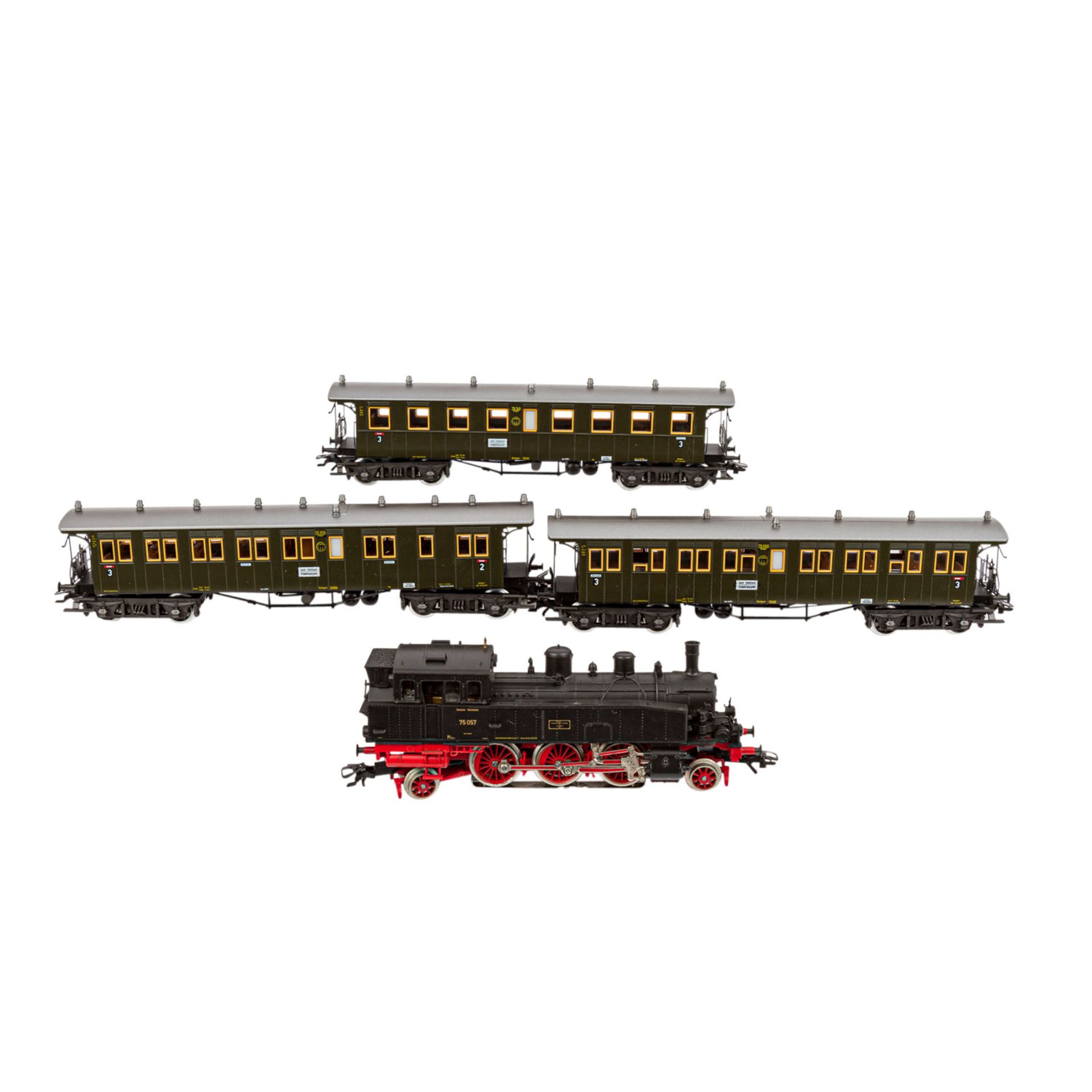 MÄRKLIN Konvolut aus 2 Wagensets, Spur H0.Bestehend aus 6-tlg Sonderserie der K.W.St.E, 2857, - Image 5 of 7