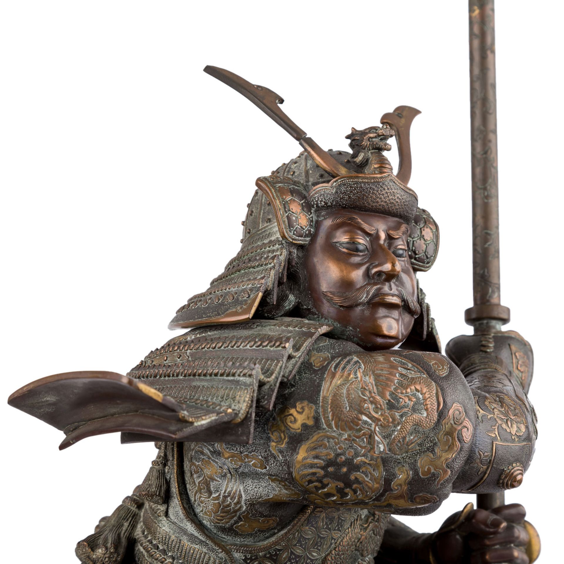 Exzellente Bronze eines Samurai. JAPAN, Meiji-Periode (1868-1912).Expressive Darstellung eines - Bild 14 aus 21