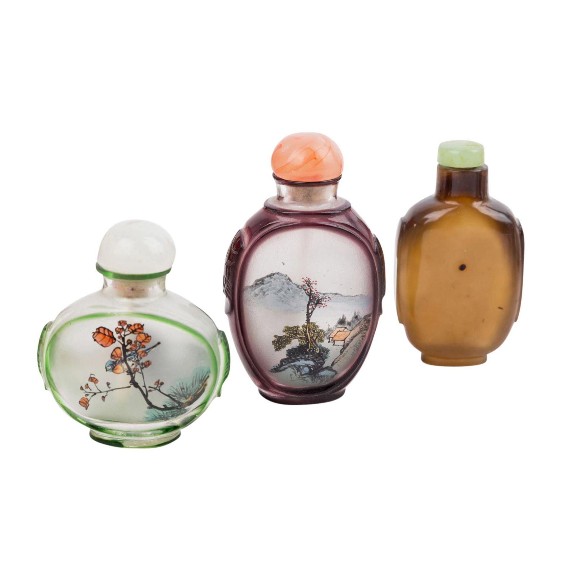 Konvolut: 14 Snuff bottles. CHINA.5 aus Glas, 4 aus Elfenbein (1900-1945), 2 aus Keramik, 1 aus - Image 2 of 4